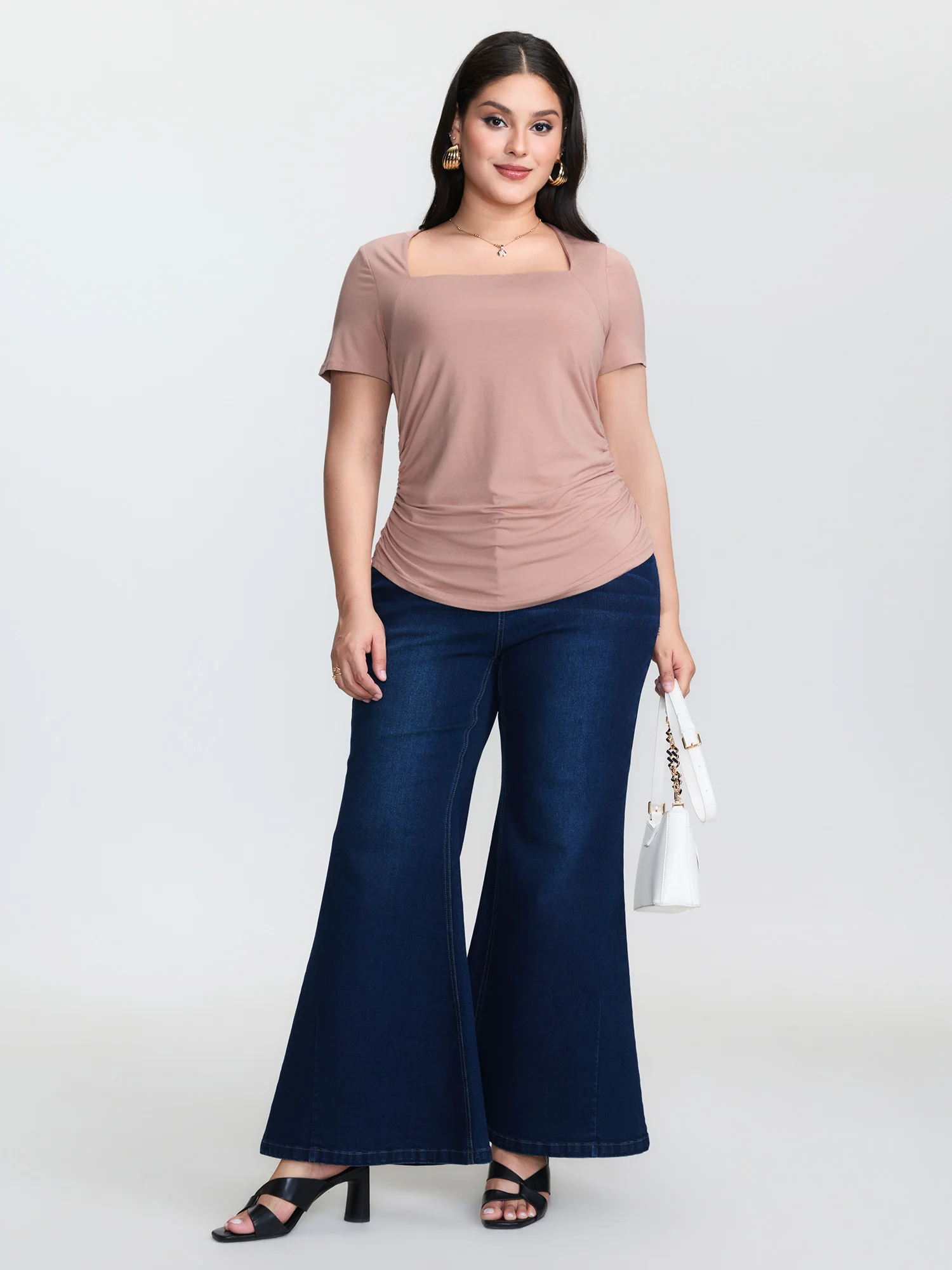 2-in-1 U-Neck Fitted Knit Top - Image 3