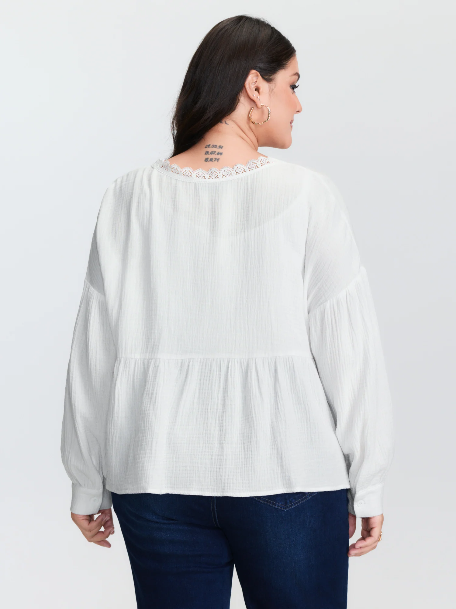 Cotton Boho Lace Cut-Out Open-Front Cover-Up - Image 4