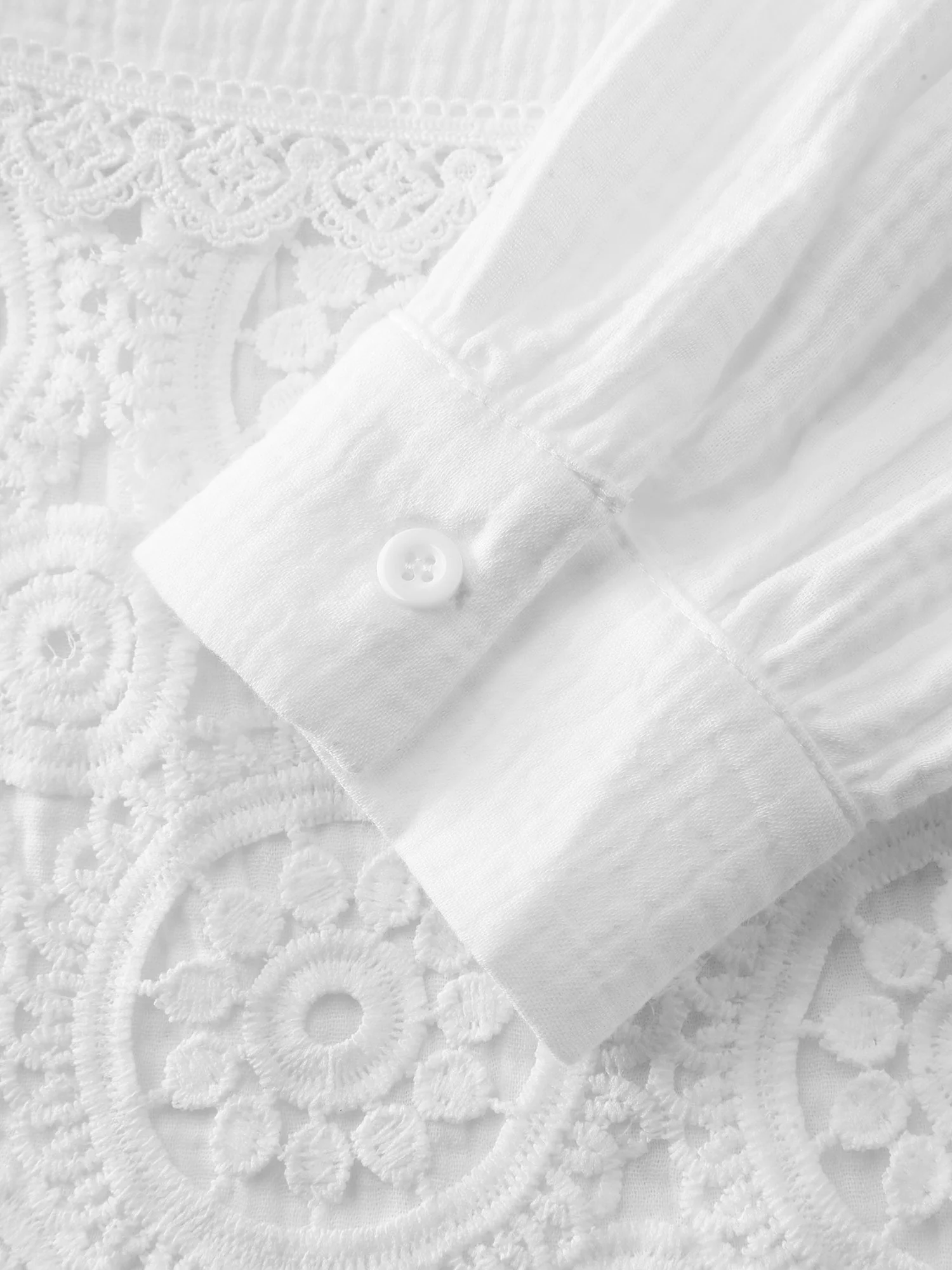 Cotton Boho Lace Cut-Out Open-Front Cover-Up - Image 6