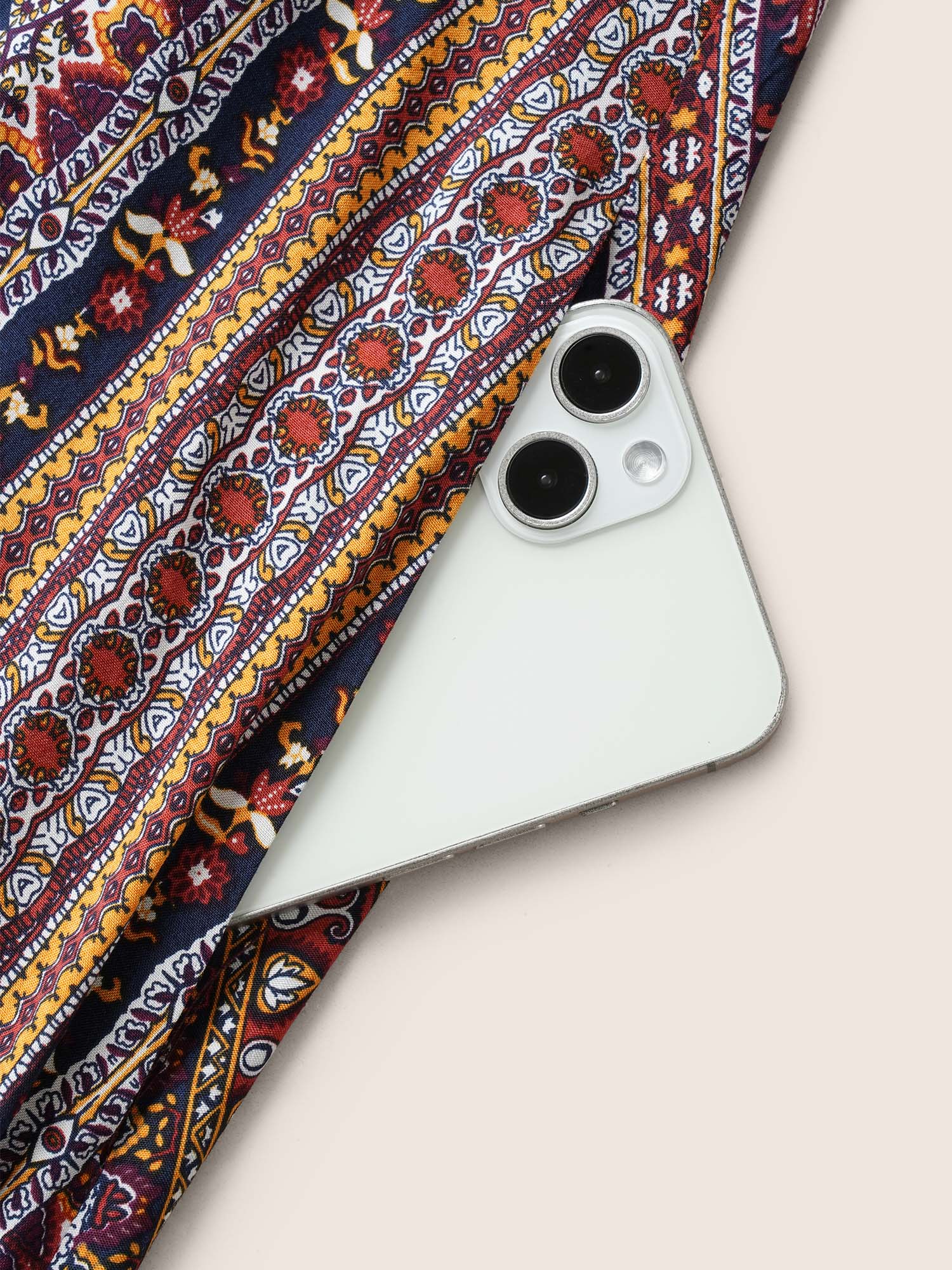 Boho Print Elastic Waist Split Hem Cami Dress - Image 5