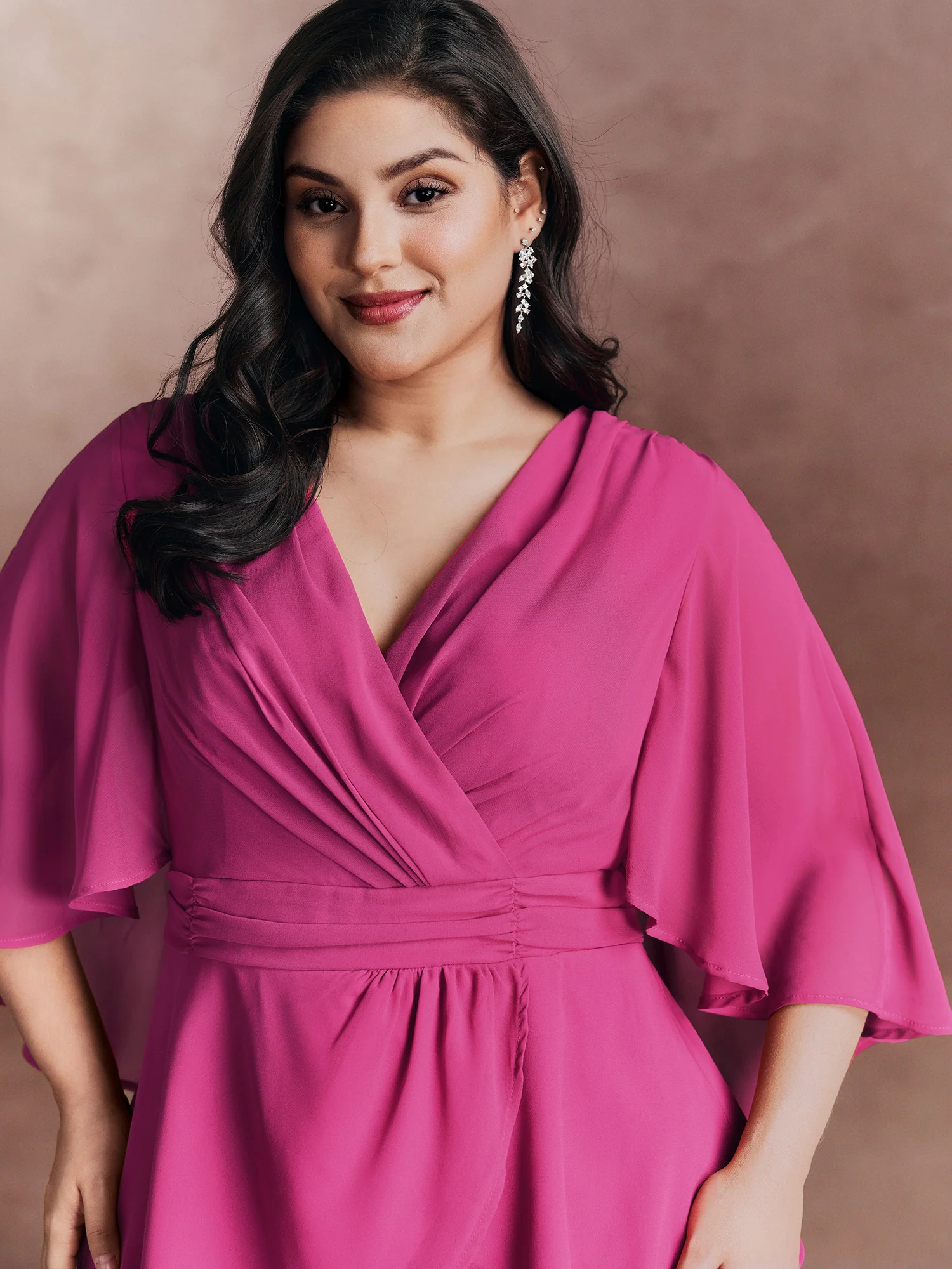 Chiffon Shawl Layered Sheer Blouse - Image 3