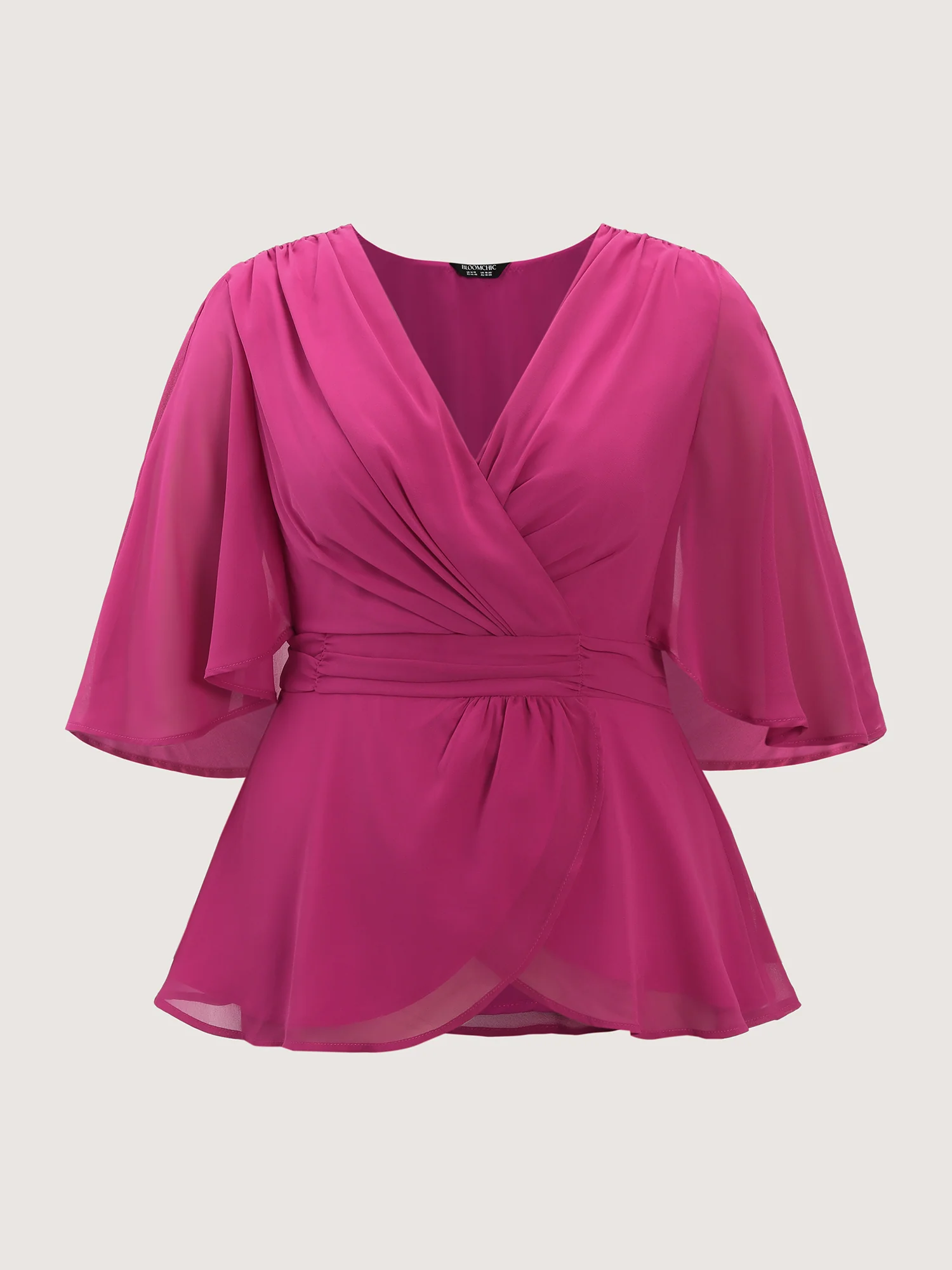 Chiffon Shawl Layered Sheer Blouse - Image 6