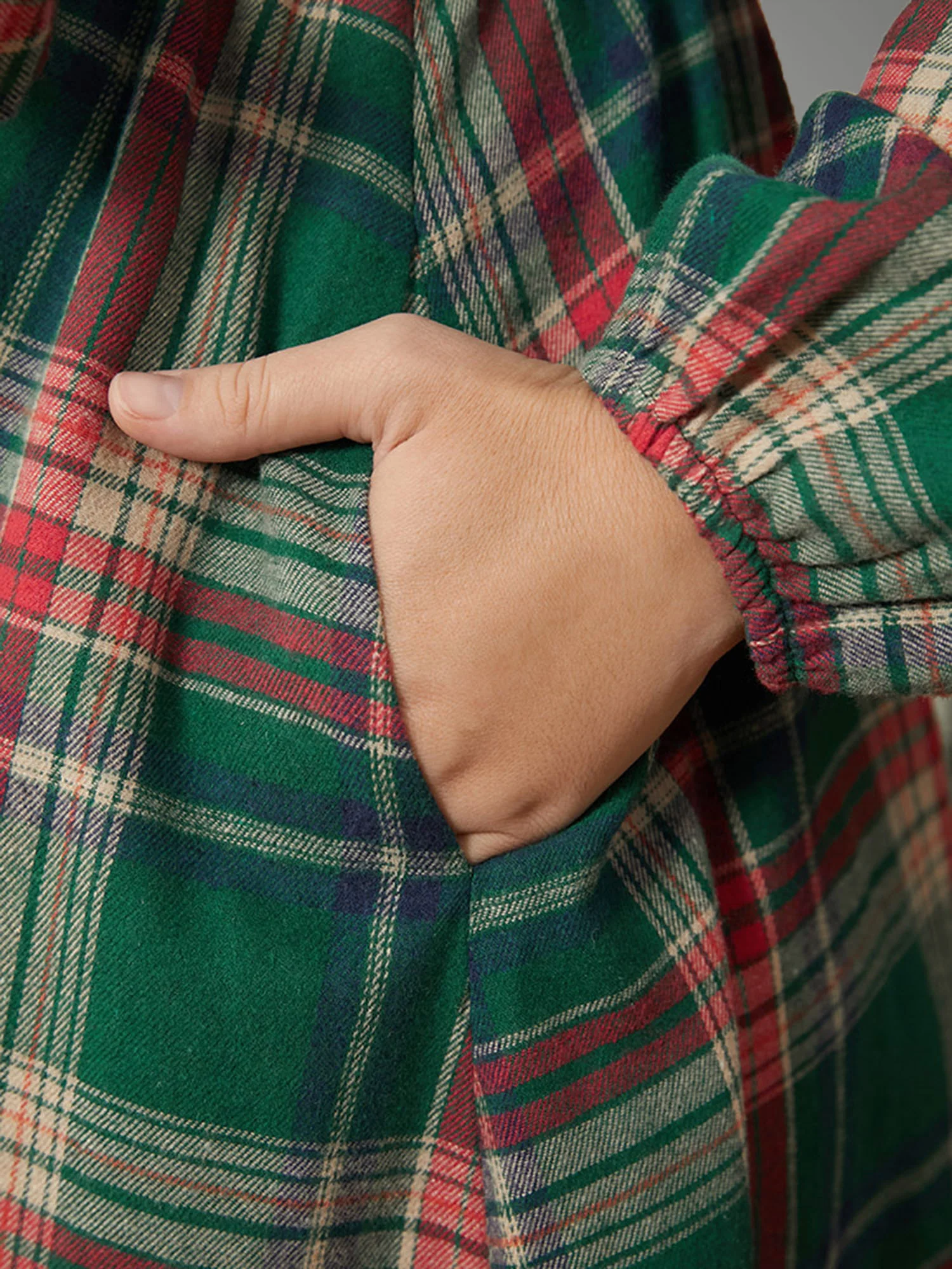 Plaid Button Detail Pocket Belted Arc Hem Dress - Image 8