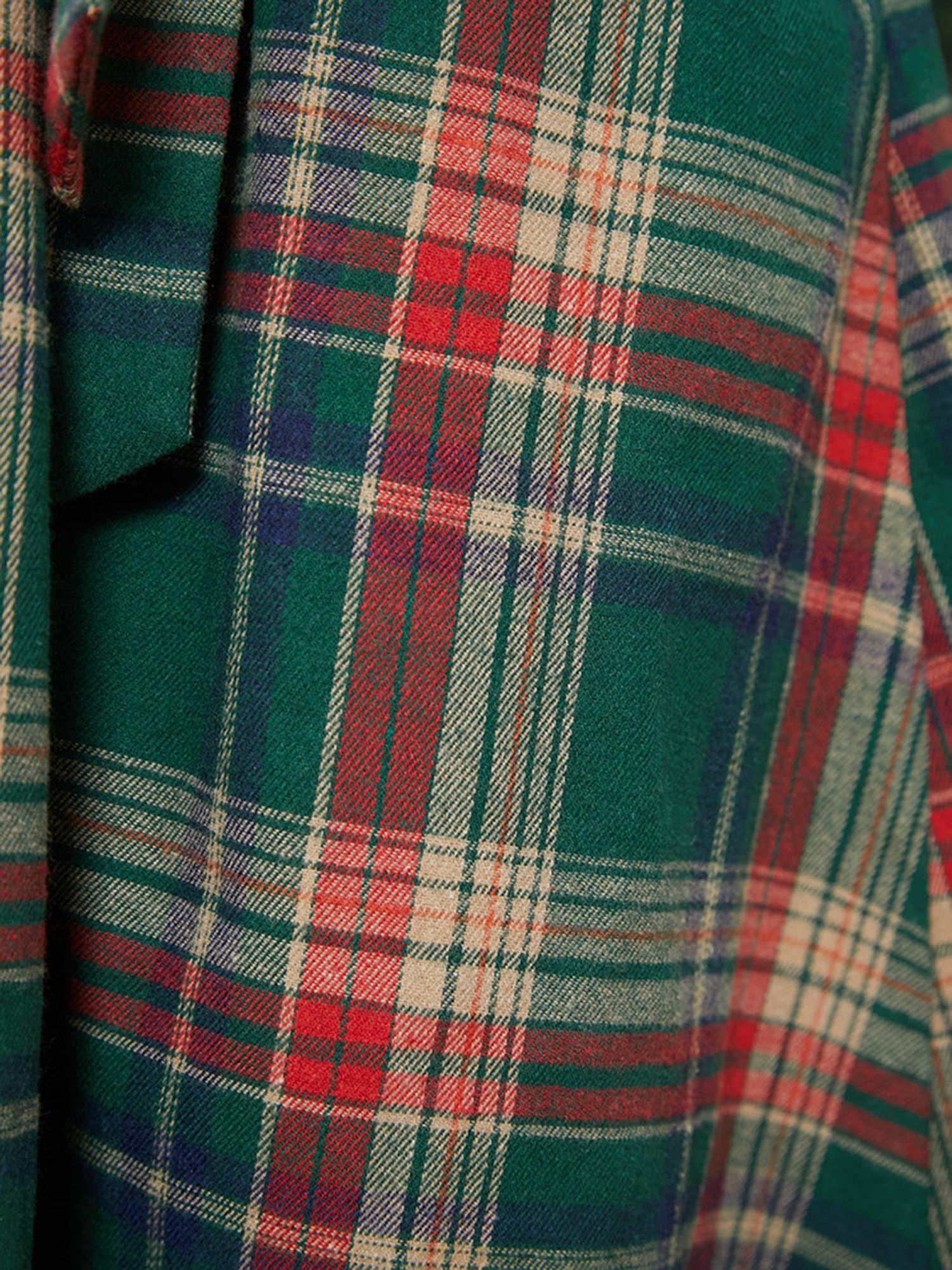 Plaid Button Detail Pocket Belted Arc Hem Dress - Image 9