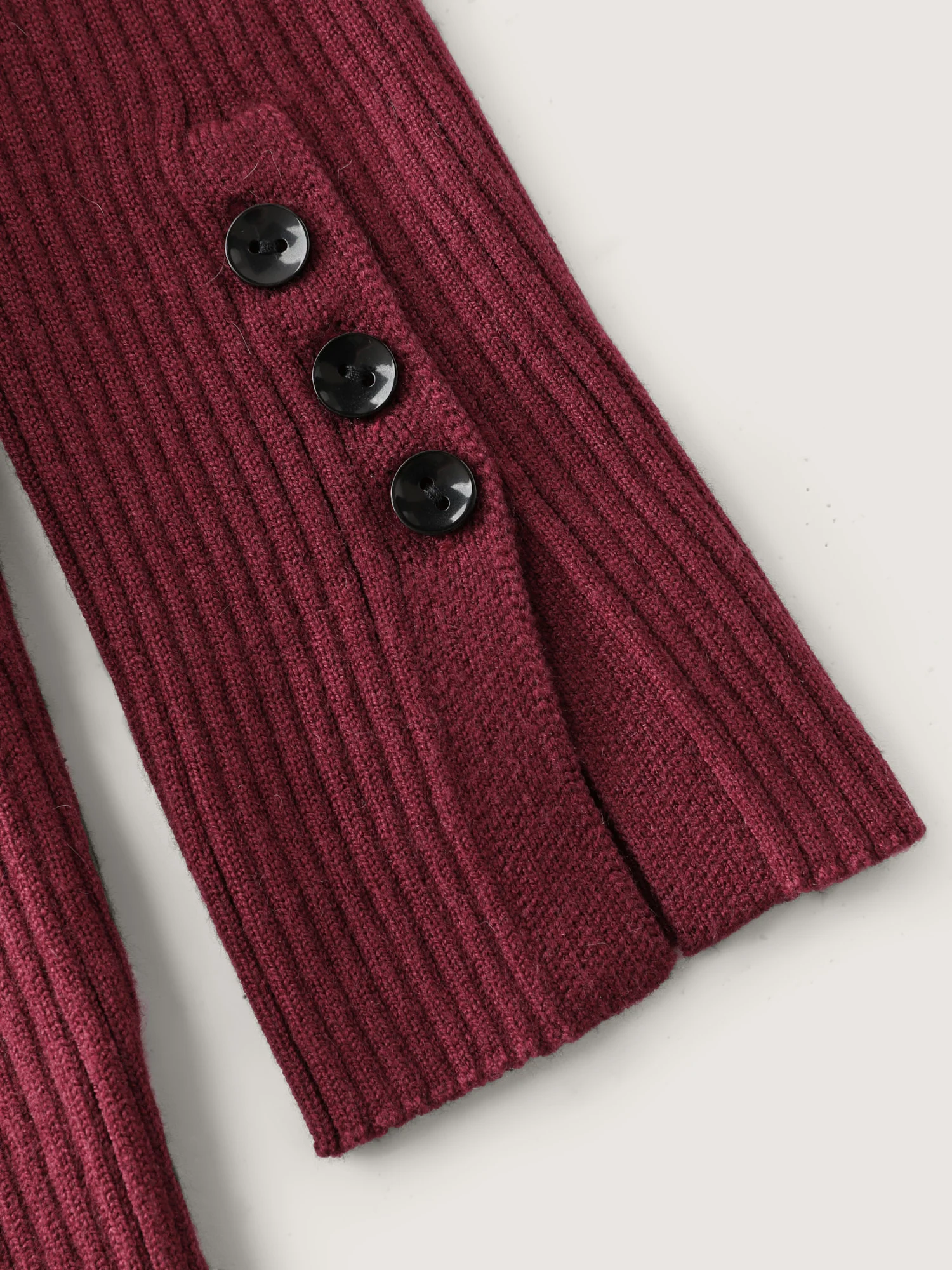 Collar Button Fitted Slit Fitted Pullover - Image 6