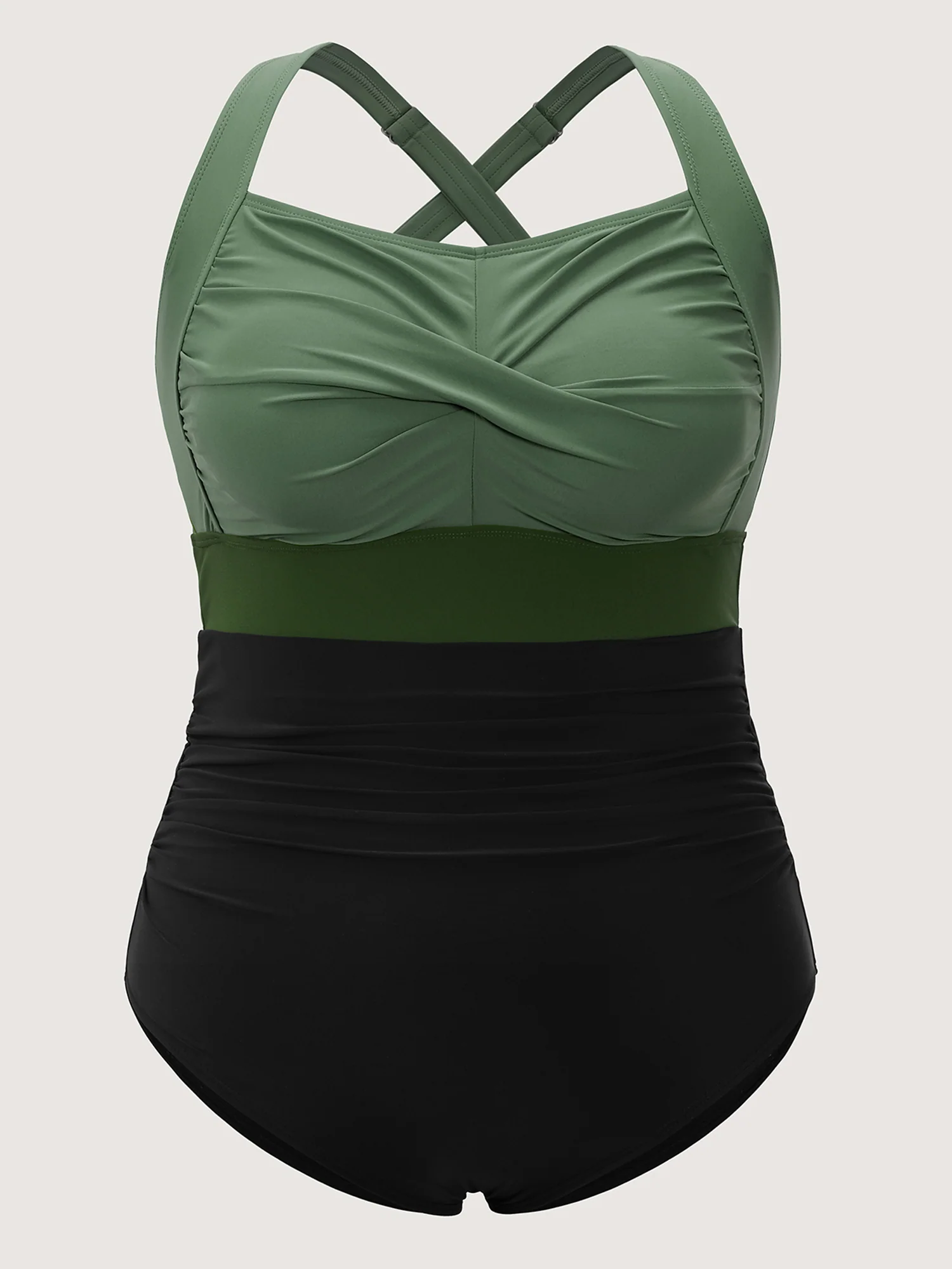 Contrast Twist Front Tummy-Control One Piece Swimsuit - Image 16