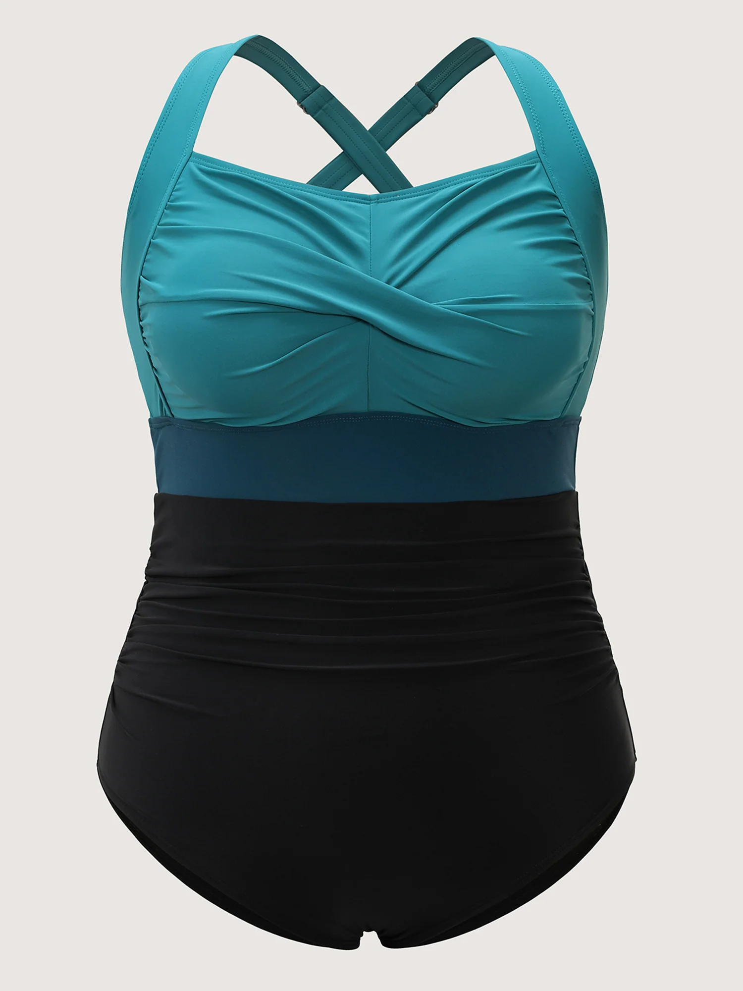 Contrast Twist Front Tummy-Control One Piece Swimsuit - Image 24