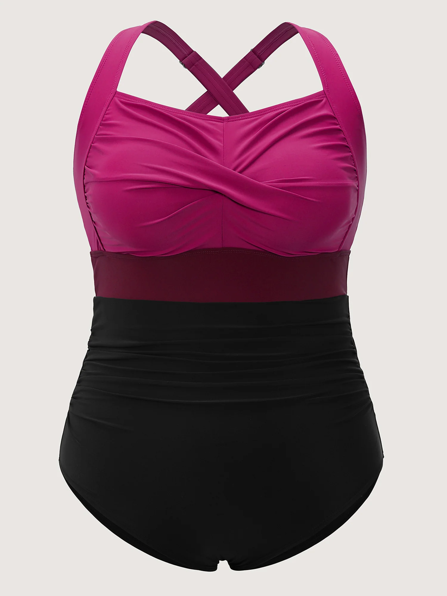 Contrast Twist Front Tummy-Control One Piece Swimsuit - Image 8