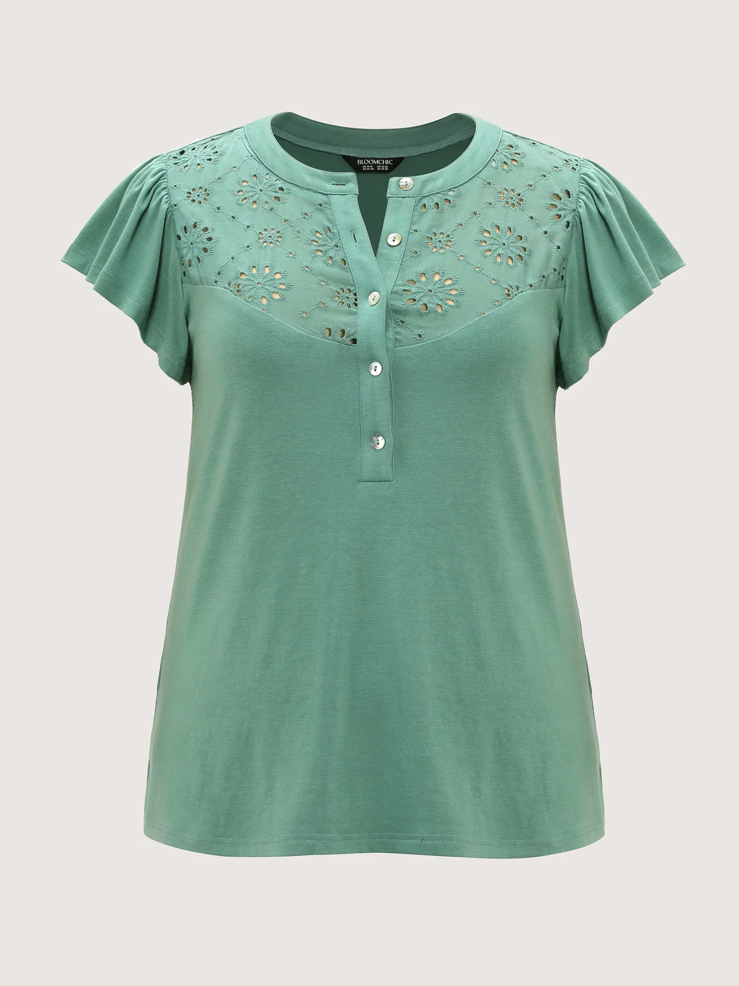 Cut-Out Flutter Sleeve Knit Top - Image 7