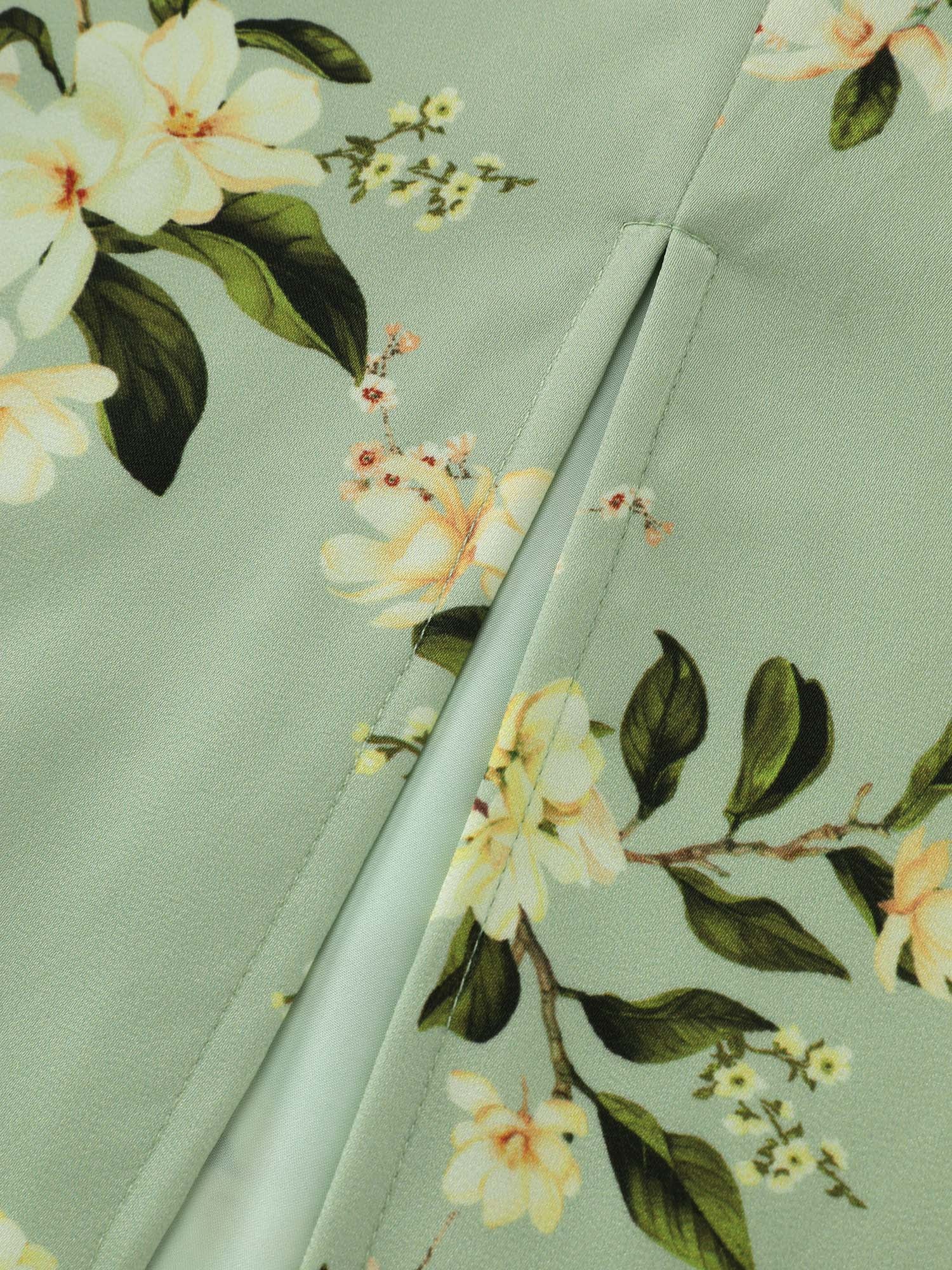 Elegant One-Shoulder Floral Knotted Maxi Dress - Image 7