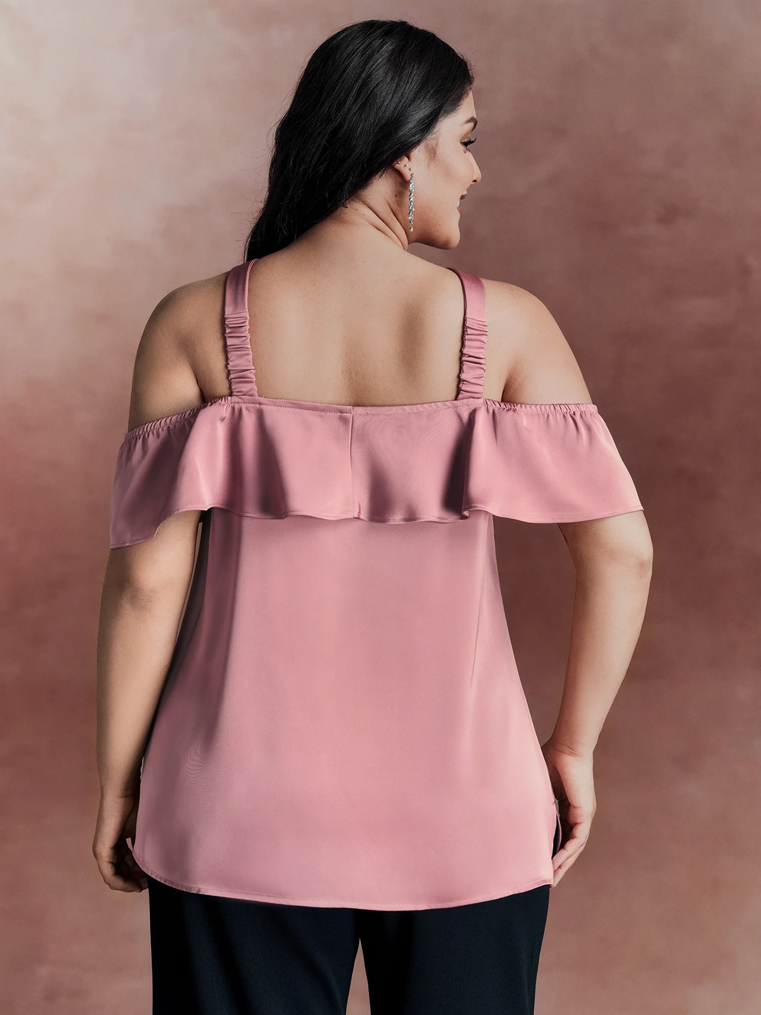 Elegant Satin Off-Shoulder Bowtie Blouse - Image 4