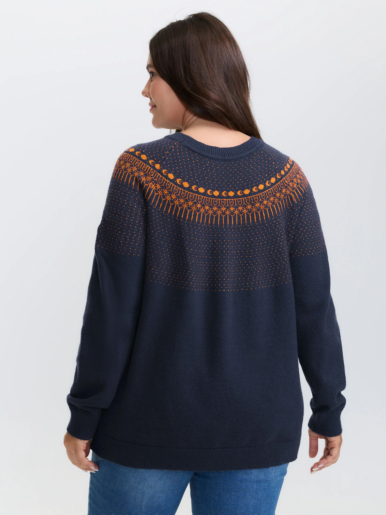 Supersoft Fair Isle Yoke Color Contrast Pullover - Image 4