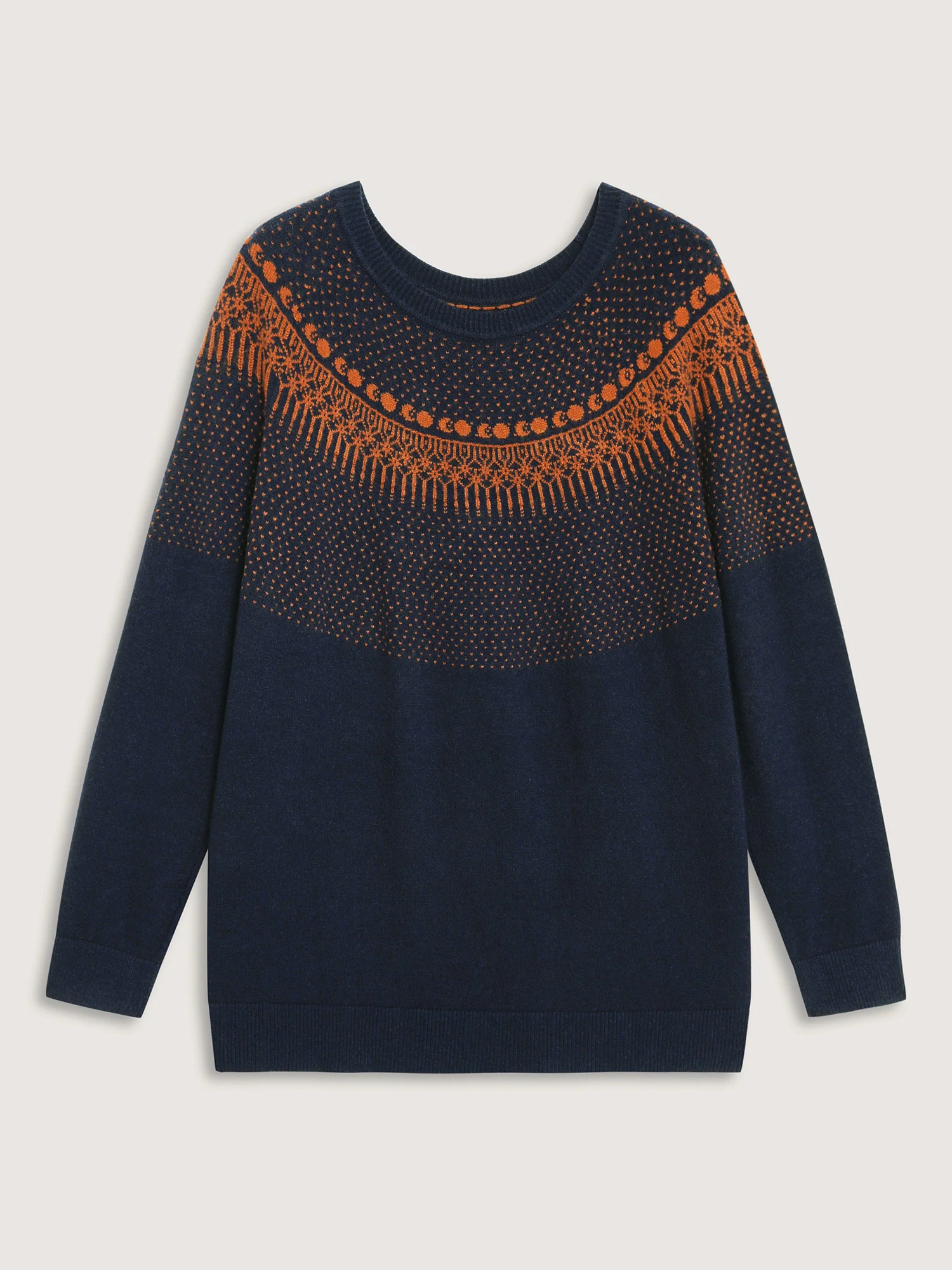 Supersoft Fair Isle Yoke Color Contrast Pullover - Image 7