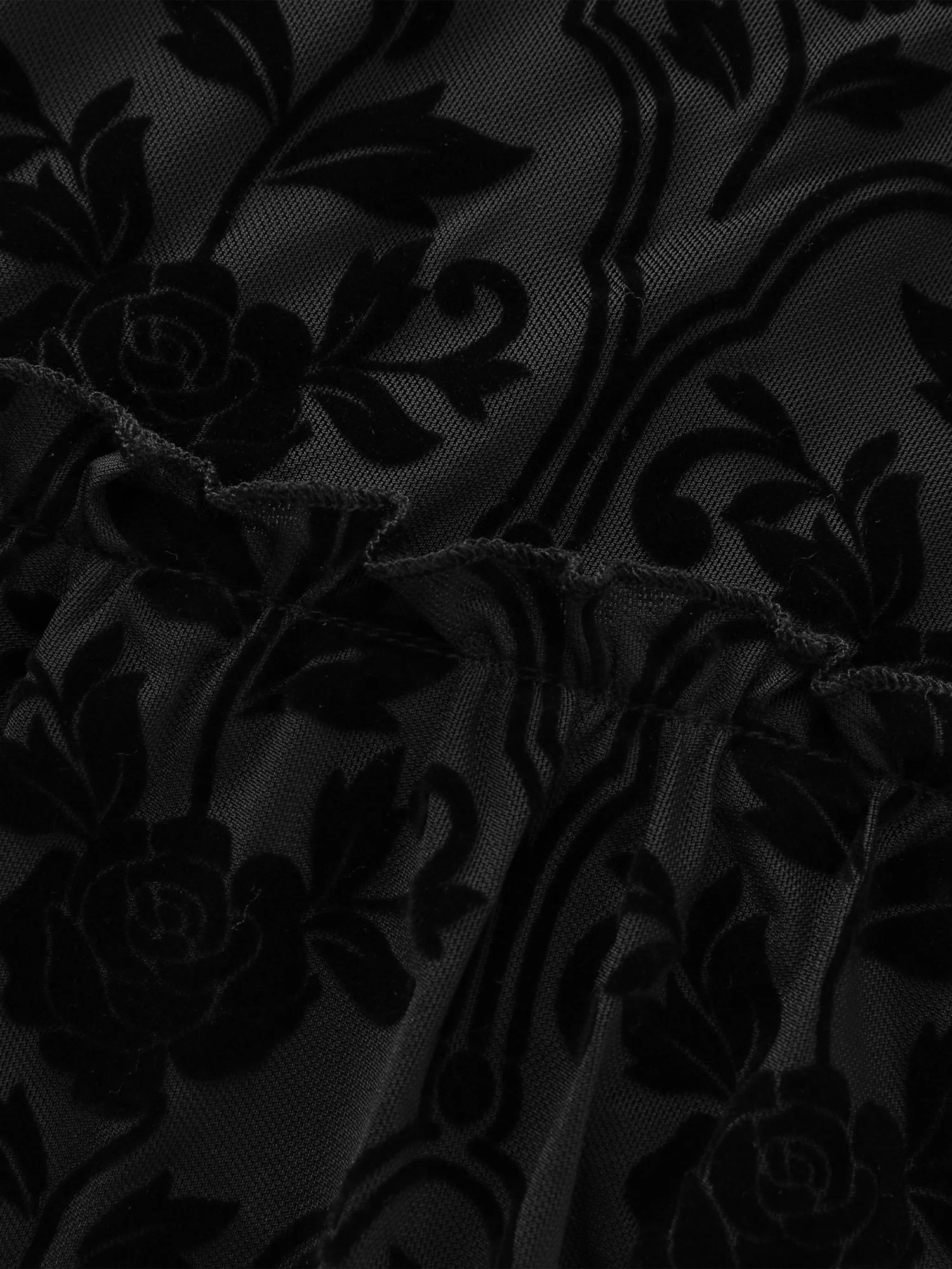 Flocked Spliced Velvety Tie Maxi Dress - Image 6