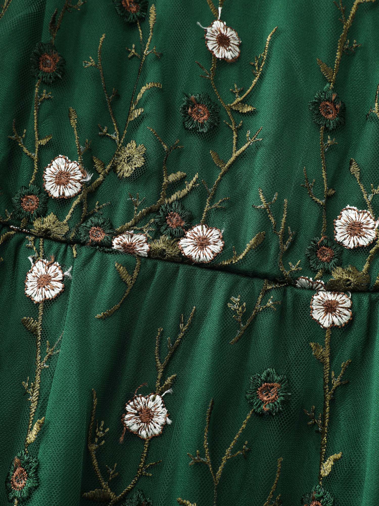 Floral Embroidered Mesh Midi Dress - Image 5