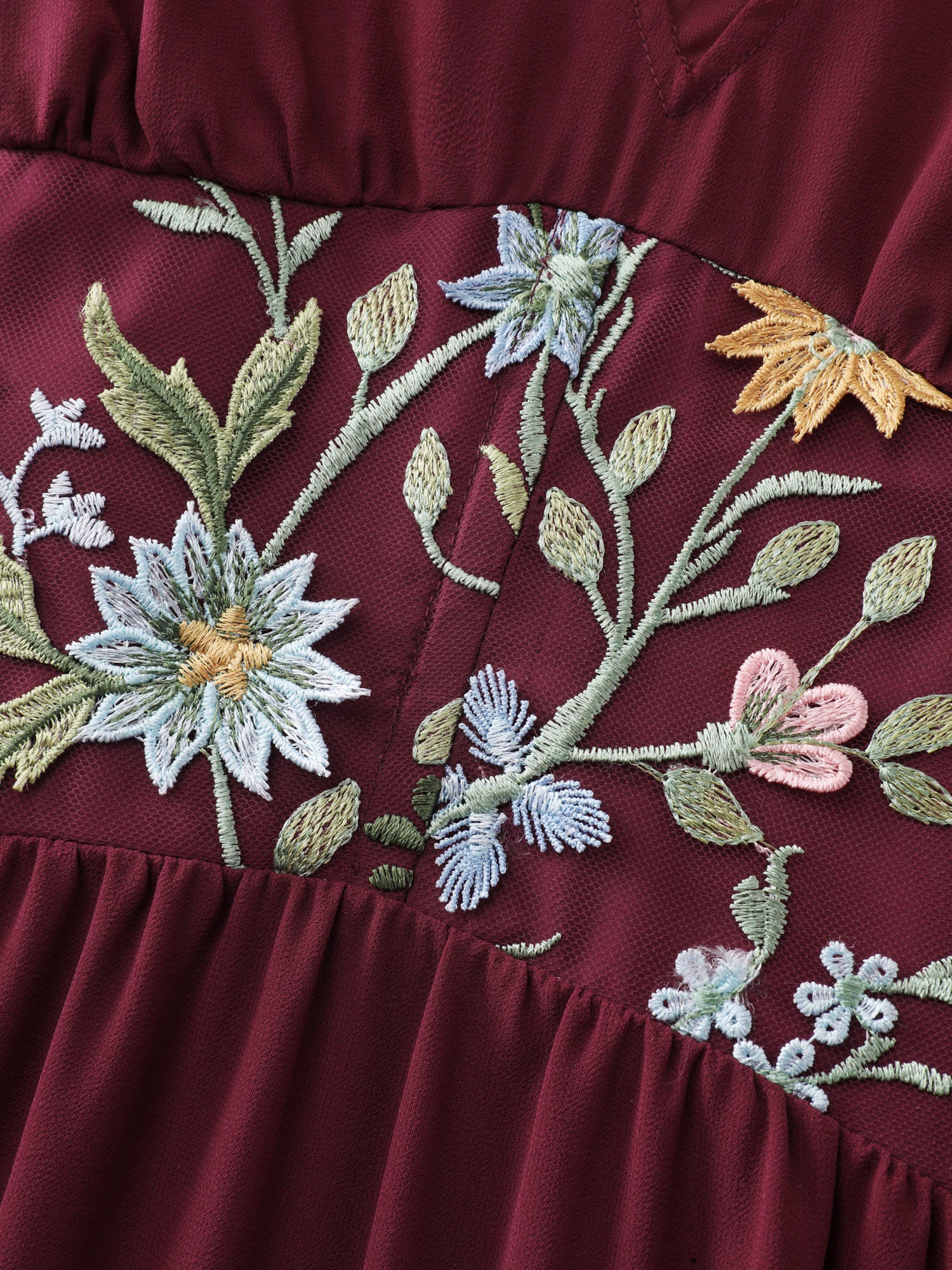 Floral Embroidered V-Neck Sleeveless Maxi Dress - Image 5