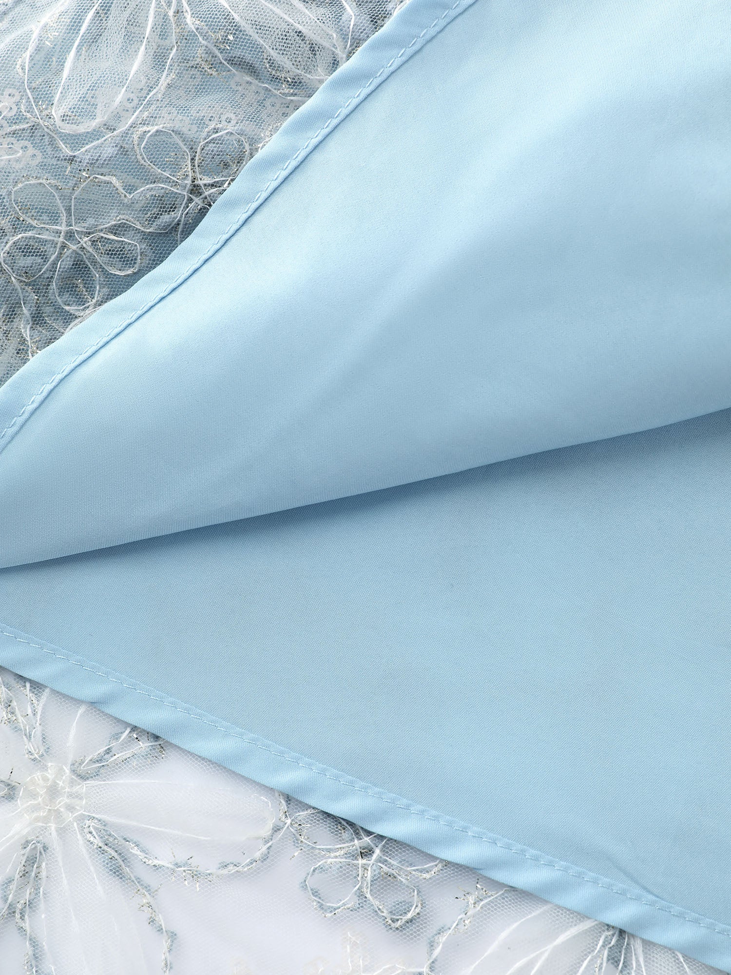 Floral Mesh Embroidered Lotus Leaf Sleeve Midi Dress - Image 5