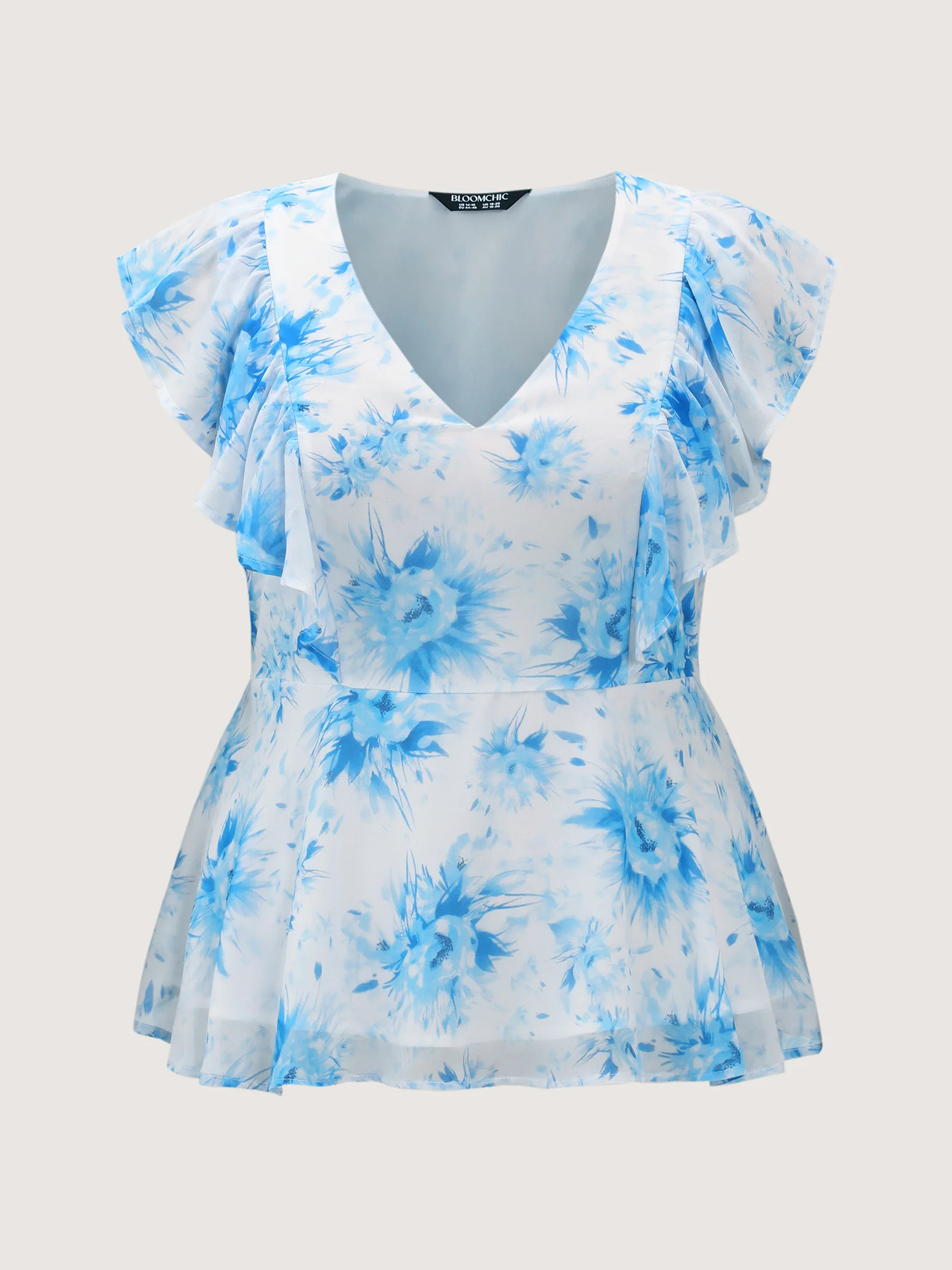 Floral Print Cinched-Flared Blouse - Image 7