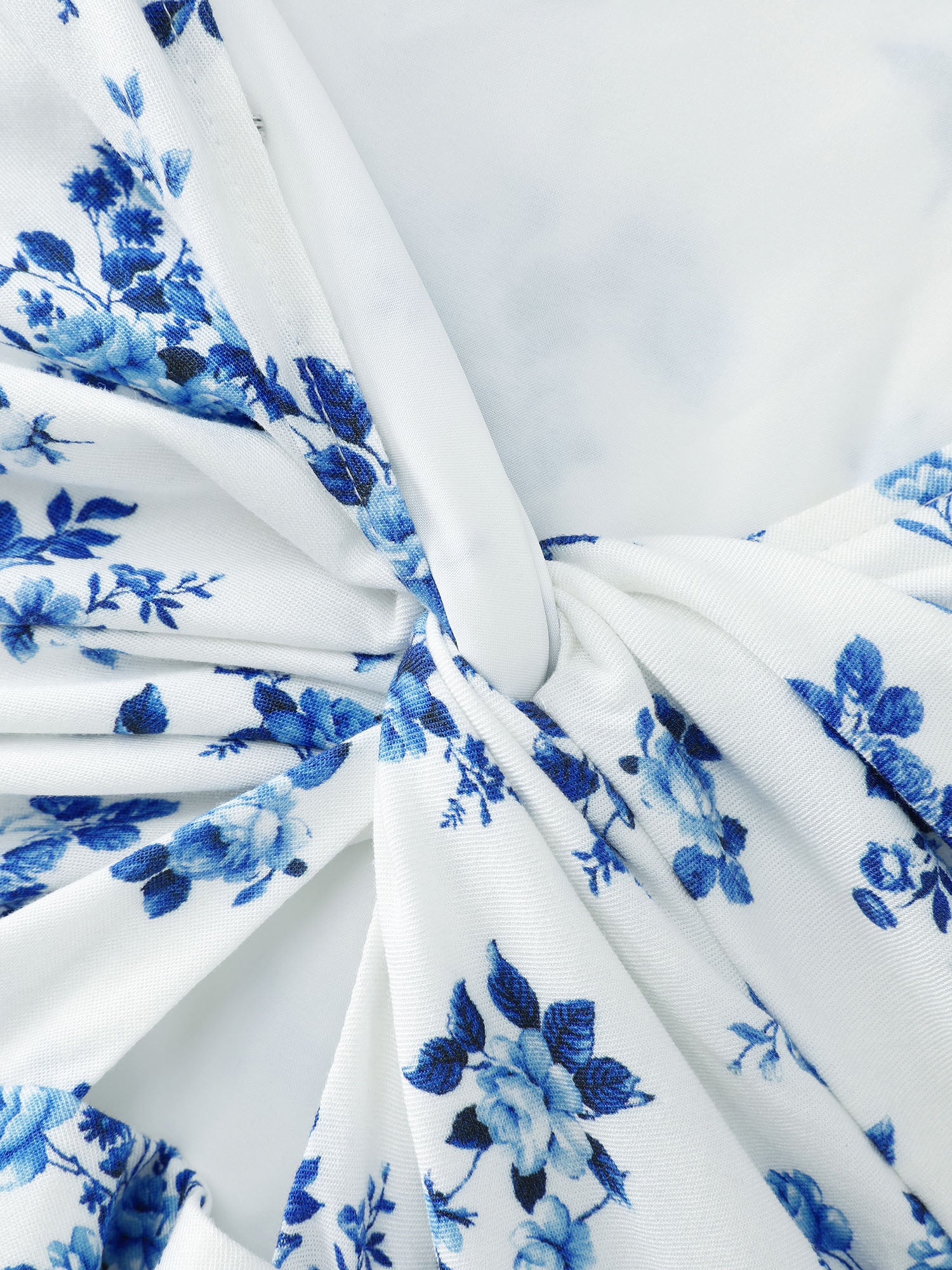 Floral Print Cut-Out Twisted Midi Dress - Image 6