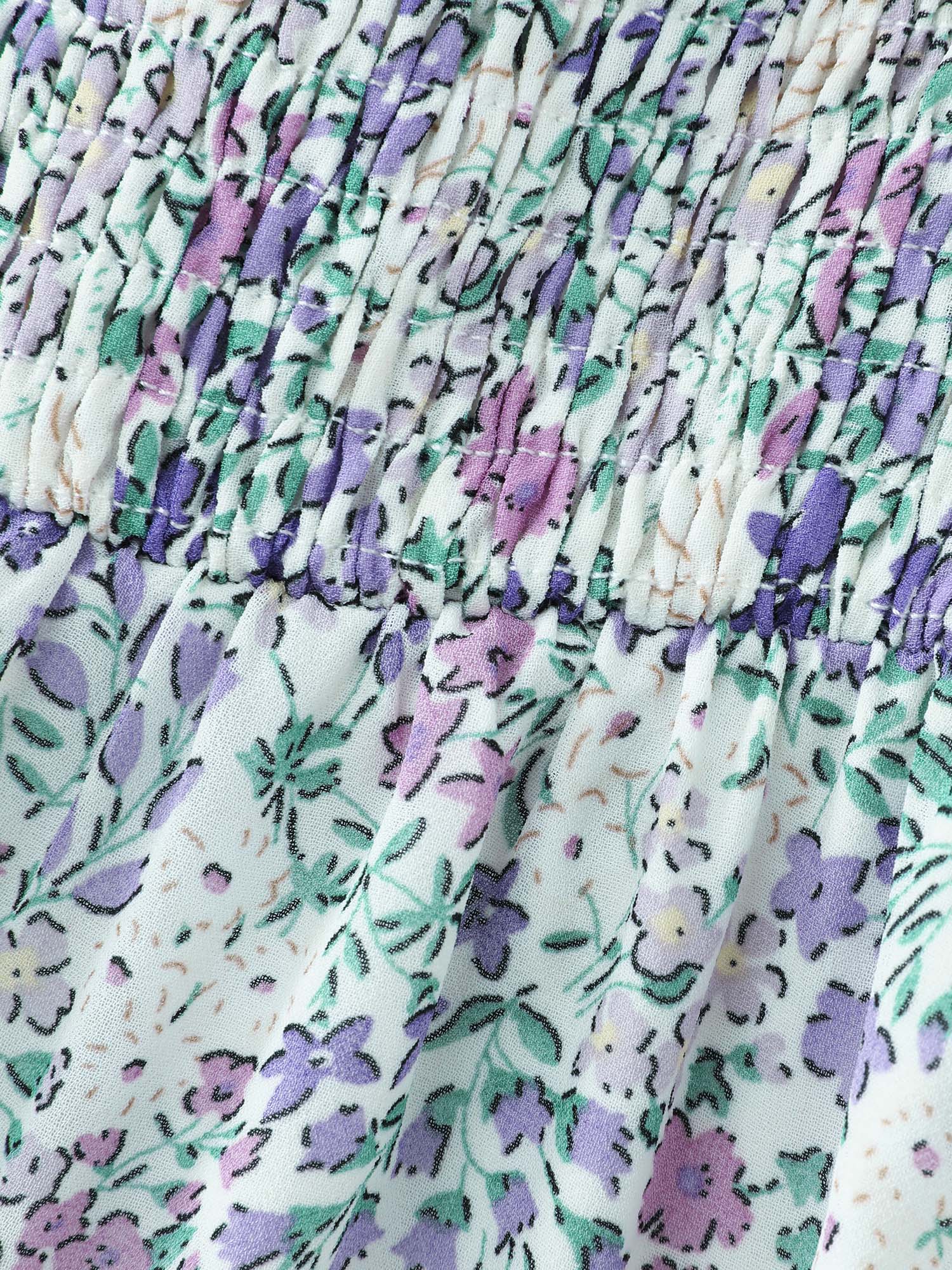 Floral Print Shirred Bodice Blouse - Image 5