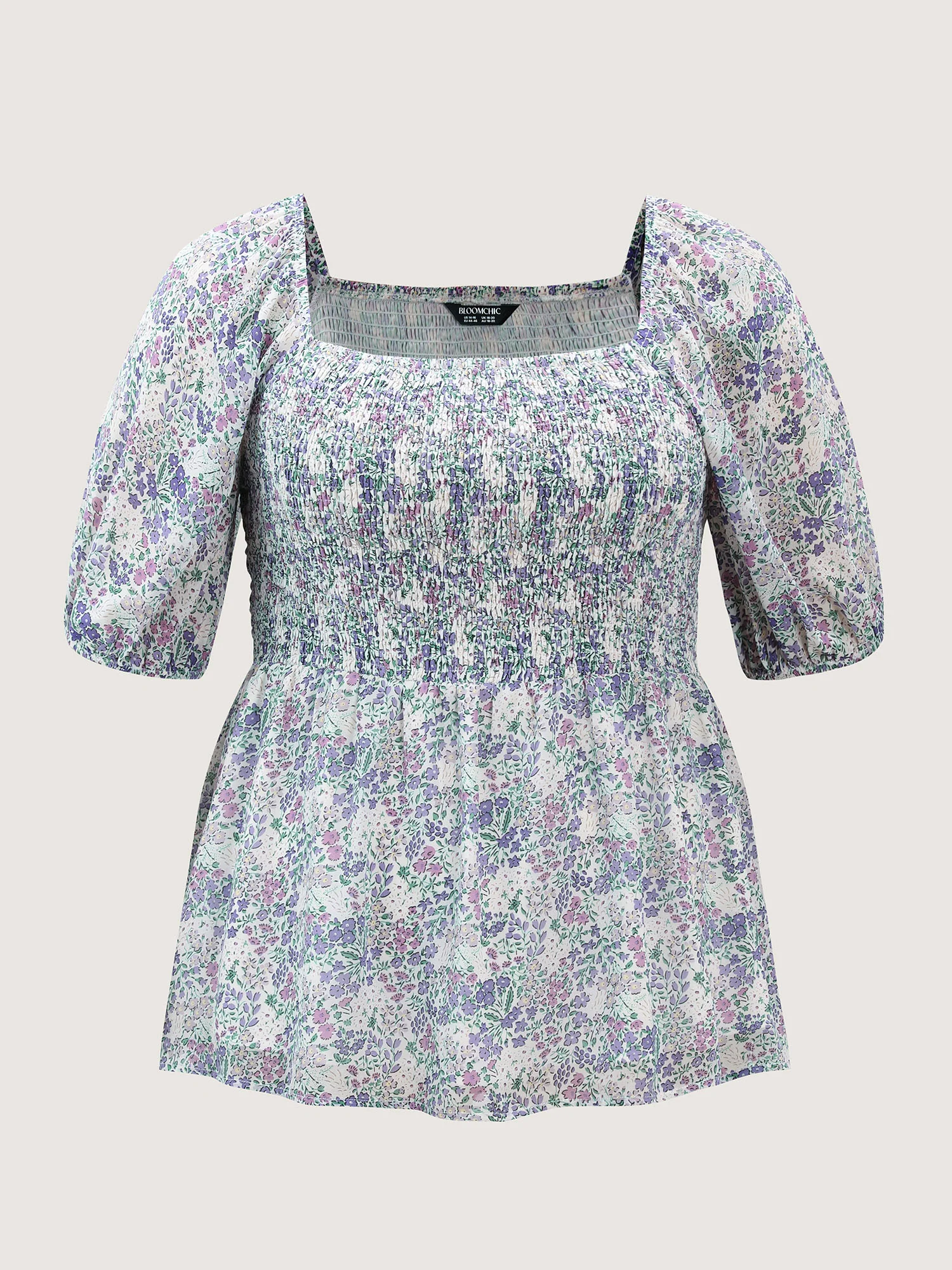Floral Print Shirred Bodice Blouse - Image 7