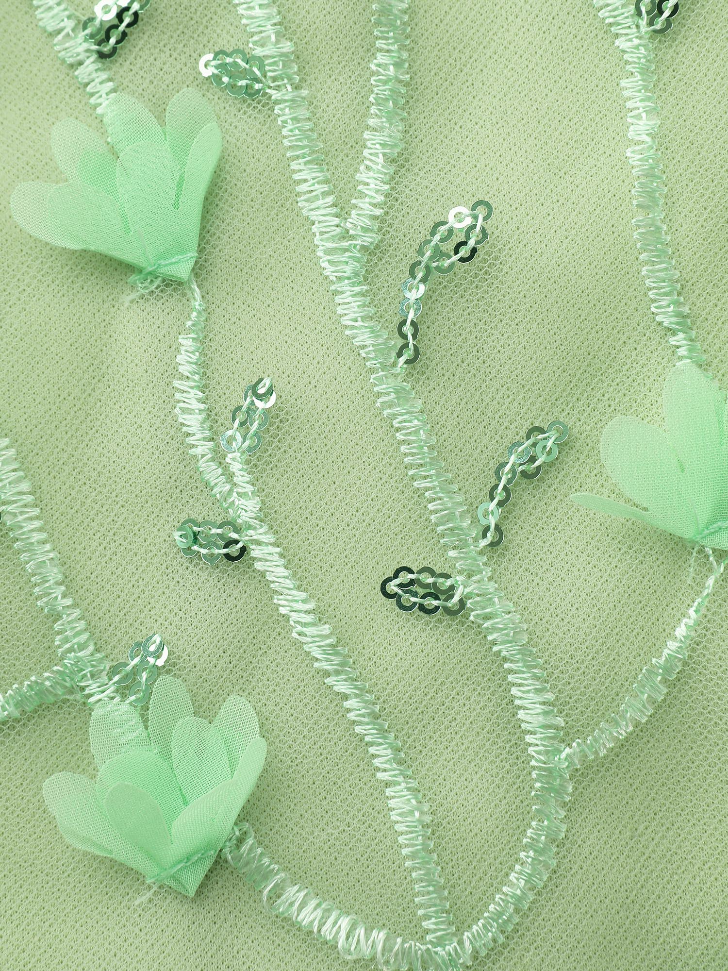 Floral Textured Square Neckline Lined Midi Dress - Image 5