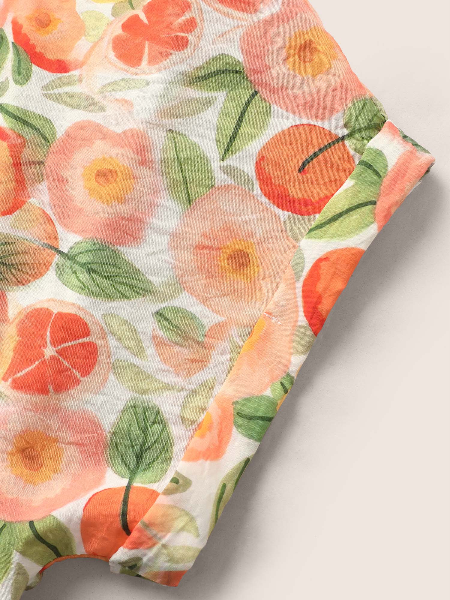 Fruit Print Curved Hem Batwing Sleeve Blouse - Image 11