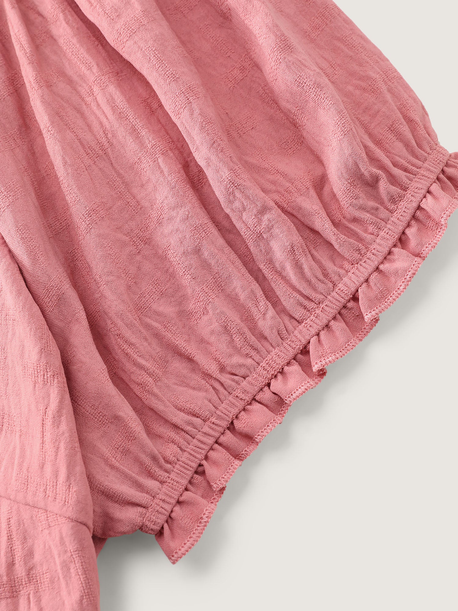 Lace Trim Ruffled Hem Plain Blouse - Image 6