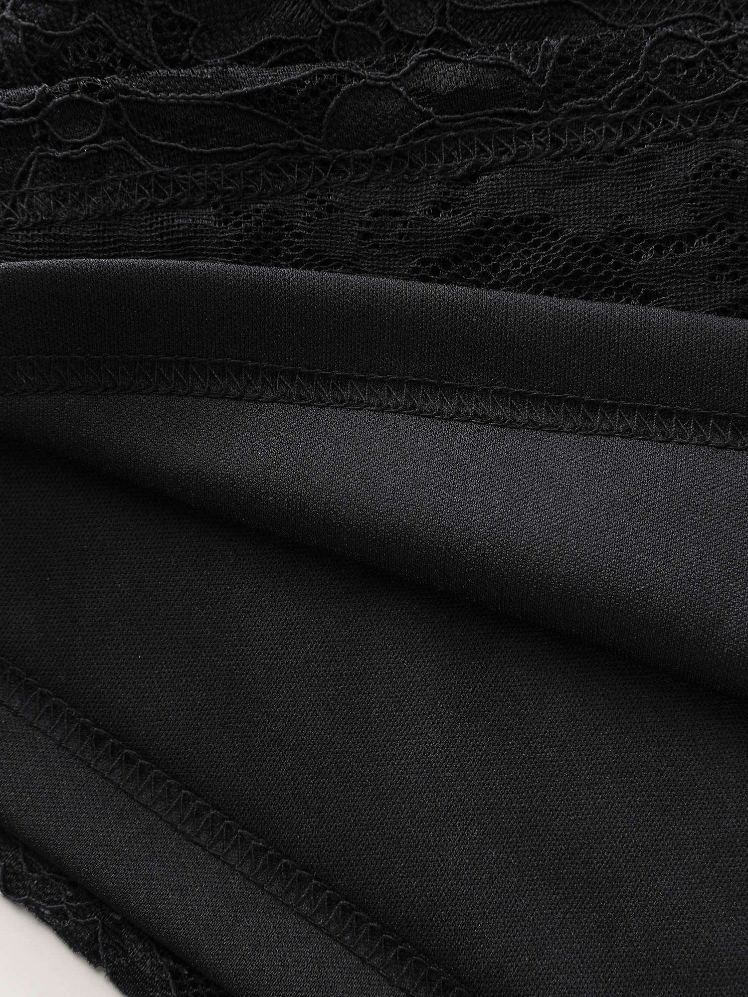 Lace Trim Sweetheart Neck Ruched Knit Top - Image 7