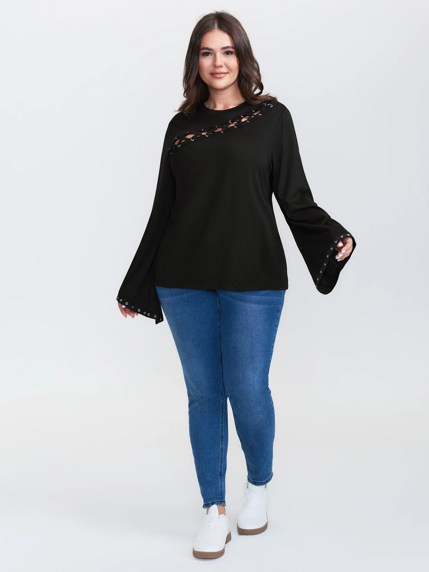 Peek-A-Boo Cut-Out Neckline T-shirt - Image 3