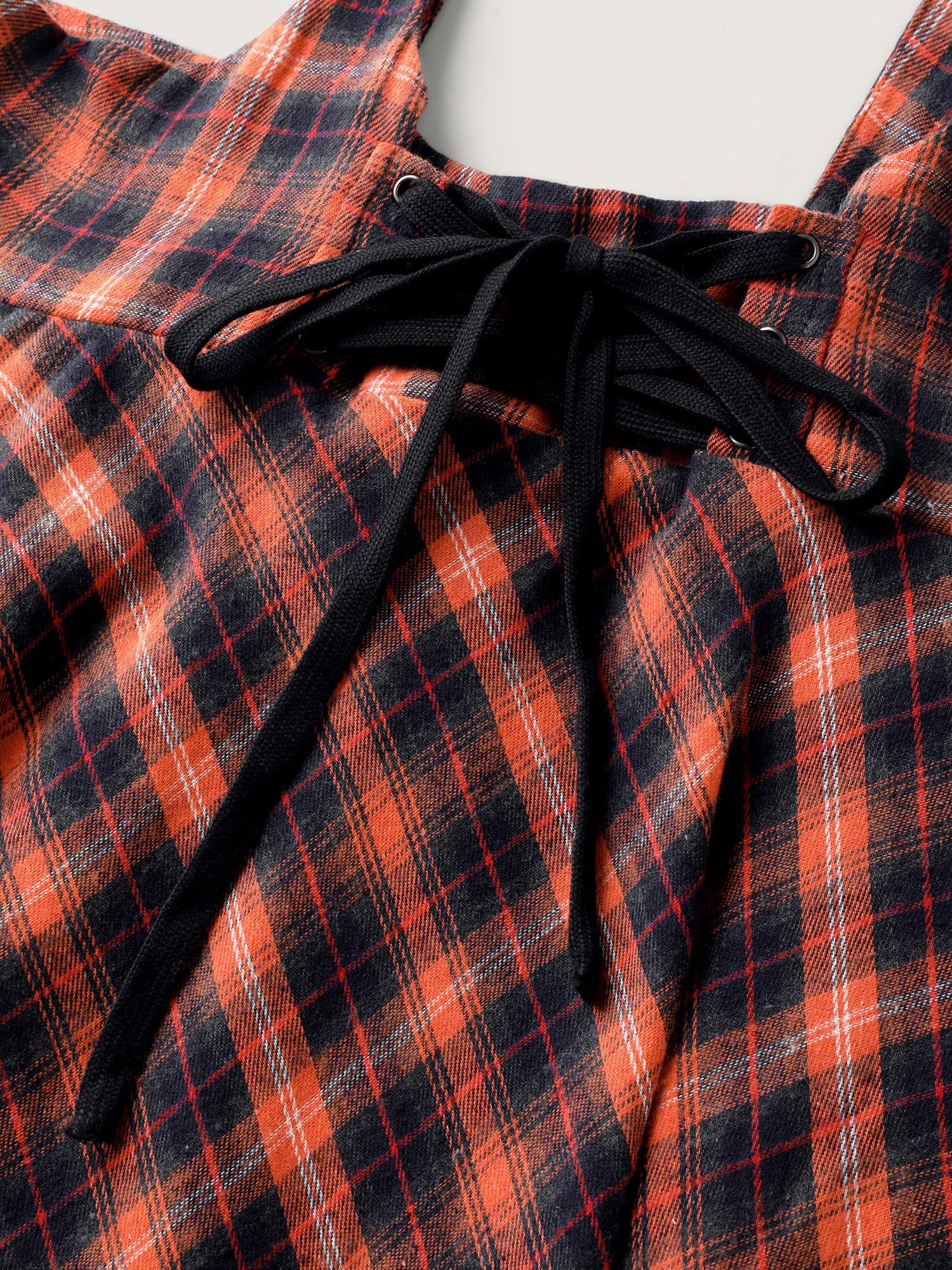 Plaid Handkerchief-Hem Adjustable Midi Skirt - Image 5