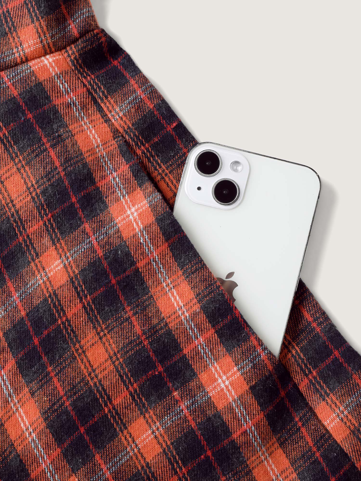 Plaid Handkerchief-Hem Adjustable Midi Skirt - Image 6