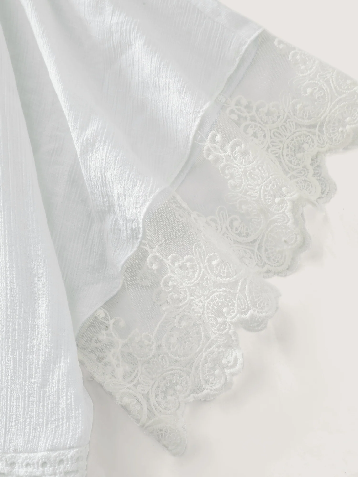 Pleated Neckline Romantic Lace Ruffled Maxi Dress - Image 5