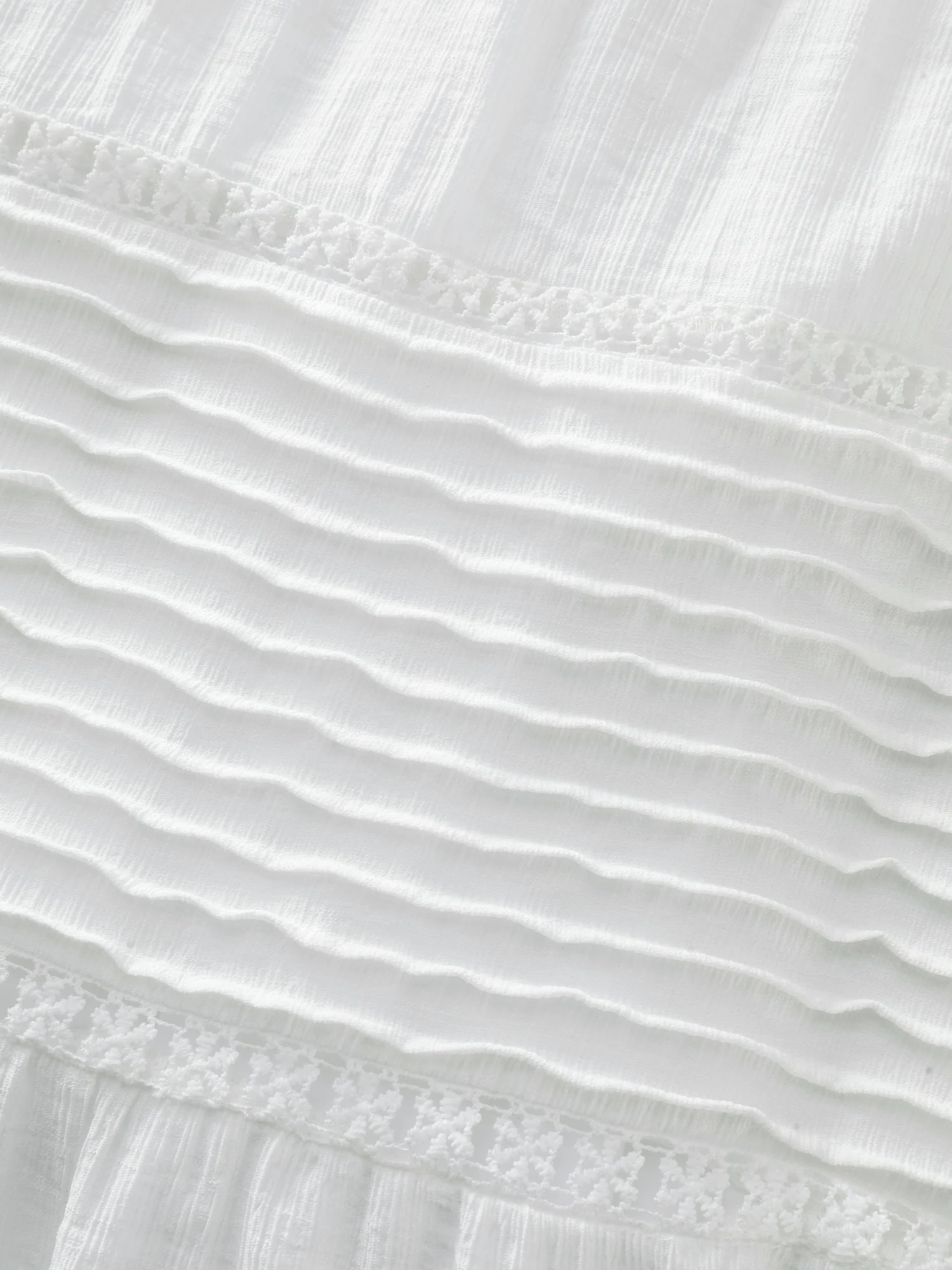 Pleated Neckline Romantic Lace Ruffled Maxi Dress - Image 6