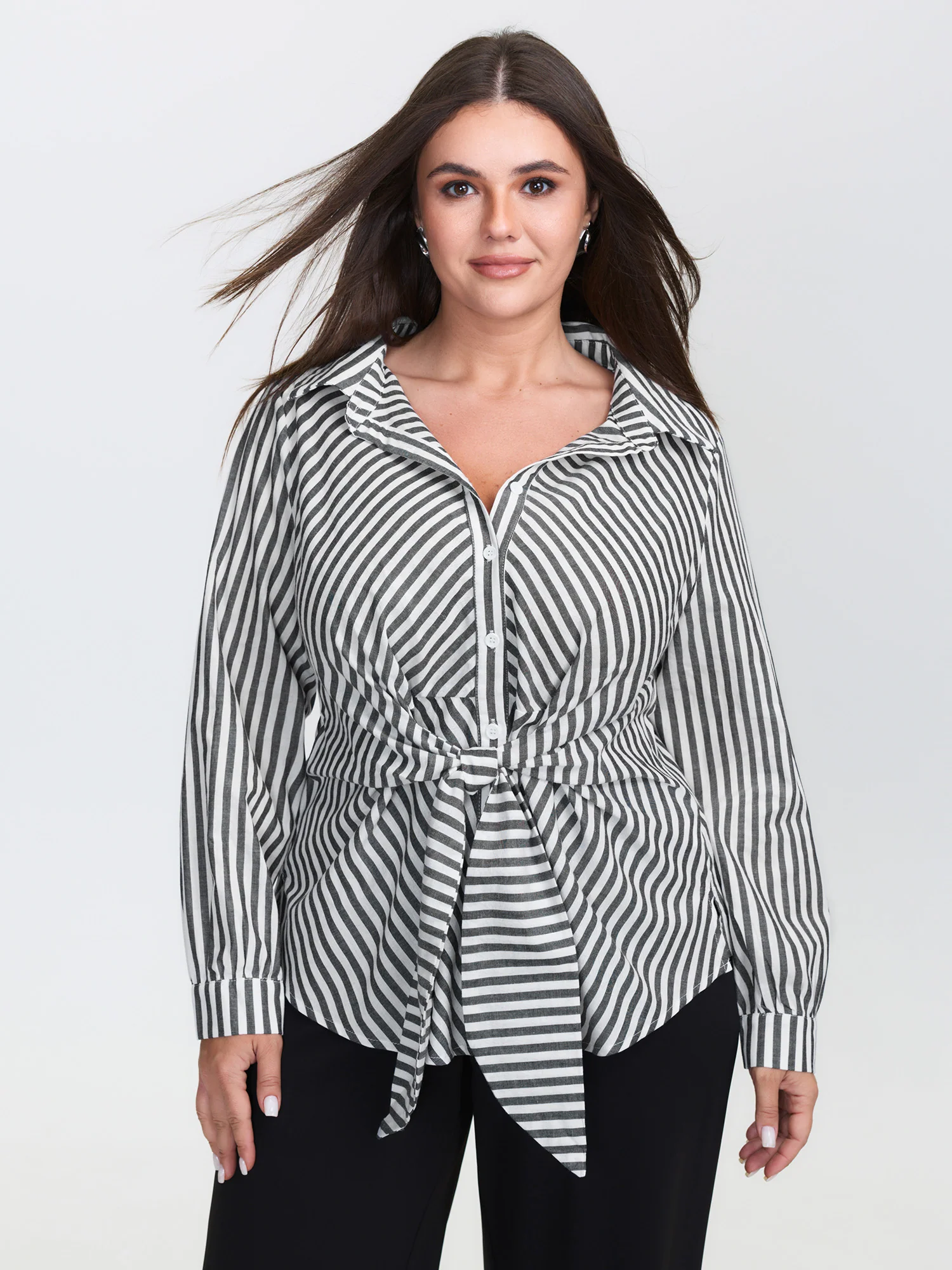 Pure Cotton Knotted Waist Blouse - Image 3