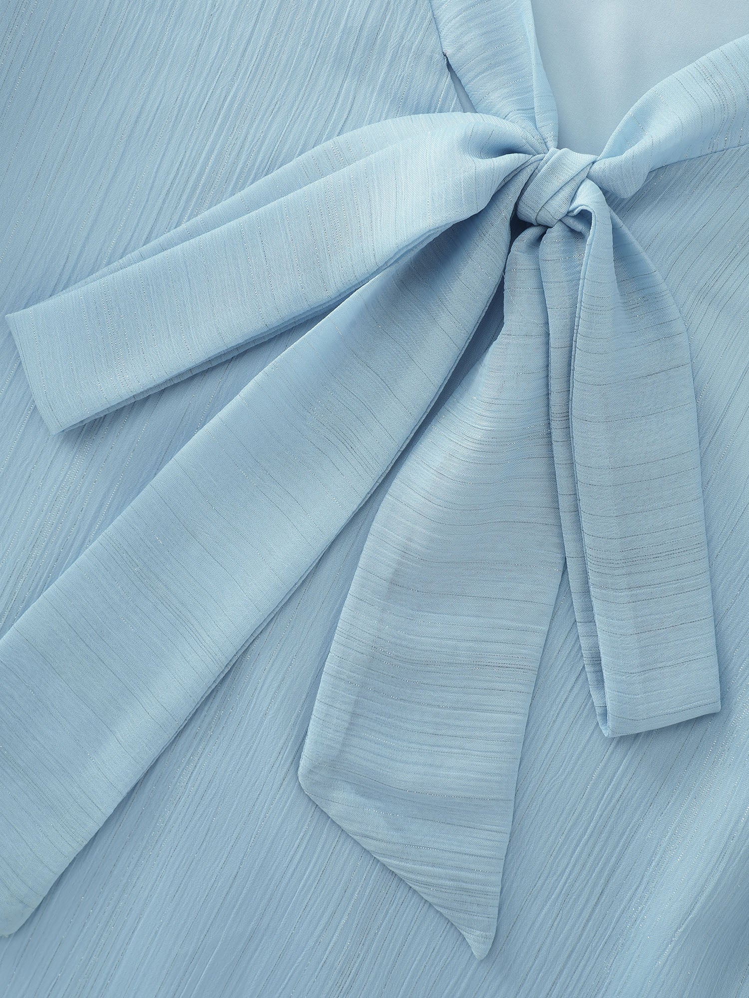 Ribbon Neckline Layered Sleeve Blouse - Image 5