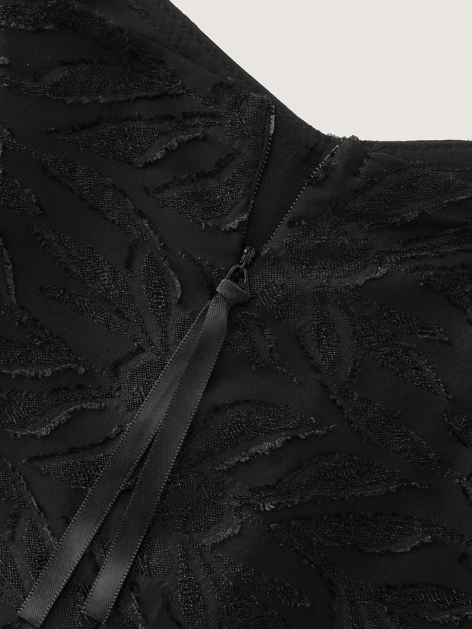 Sensational Jacquard Tiered Slit Maxi Dress - Image 5