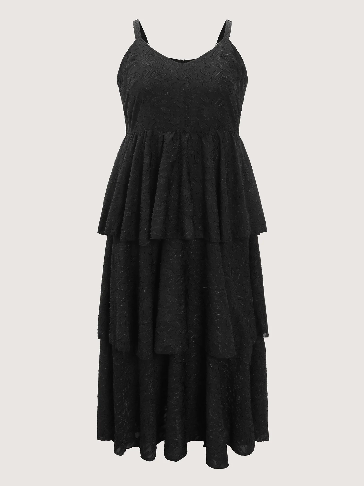 Sensational Jacquard Tiered Slit Maxi Dress - Image 7