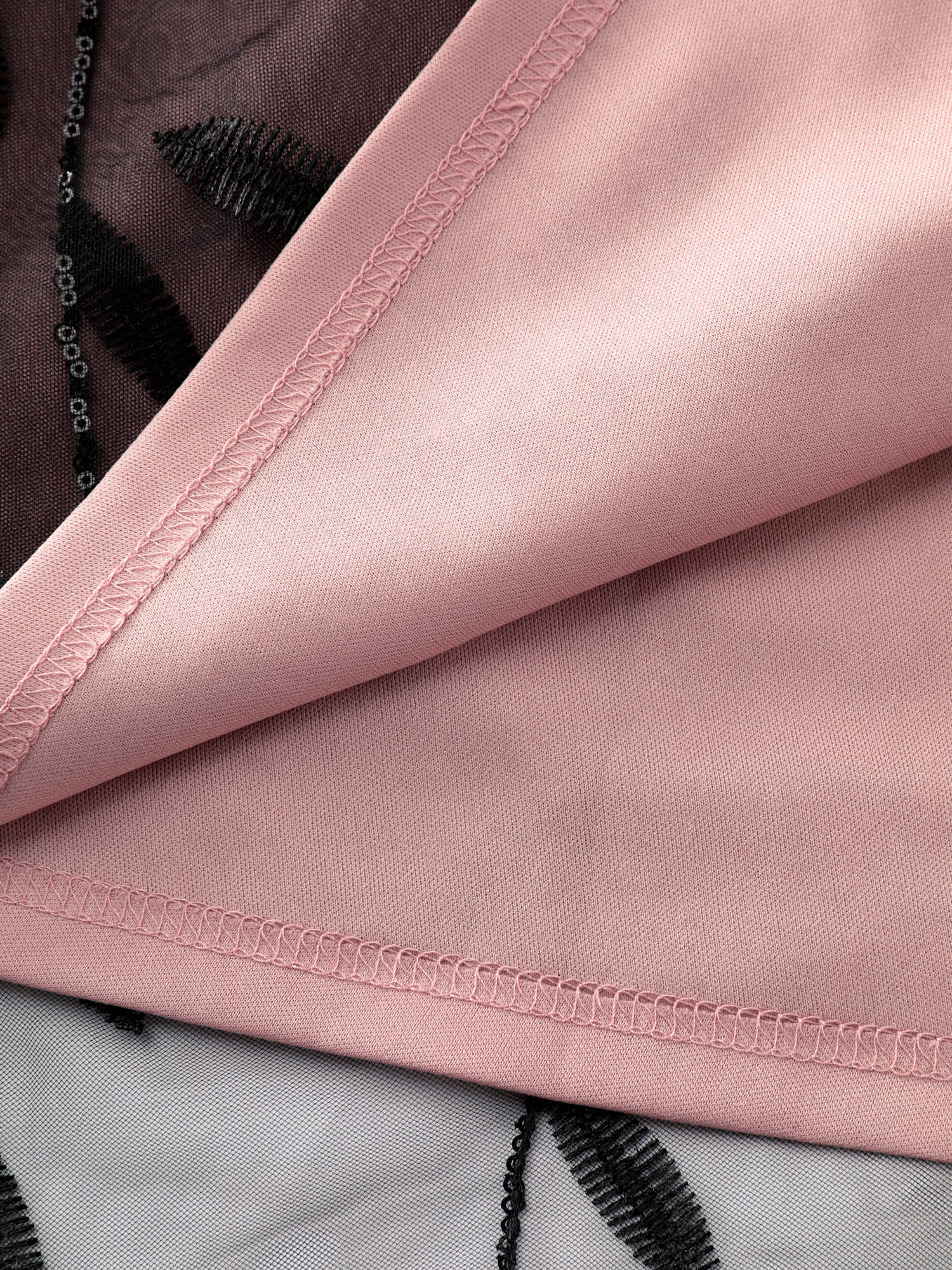 Sequin Embroidery Color Contrast V-Neck Midi Dress - Image 6