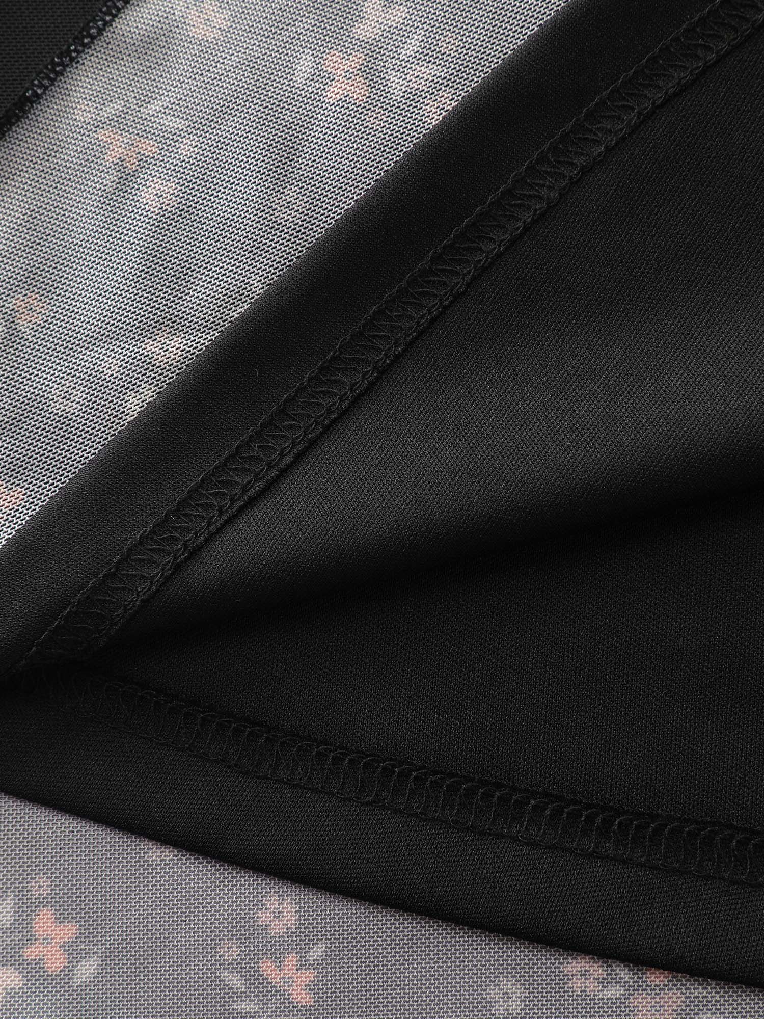 Sheer Floral Stretchy Net Knit Top - Image 6