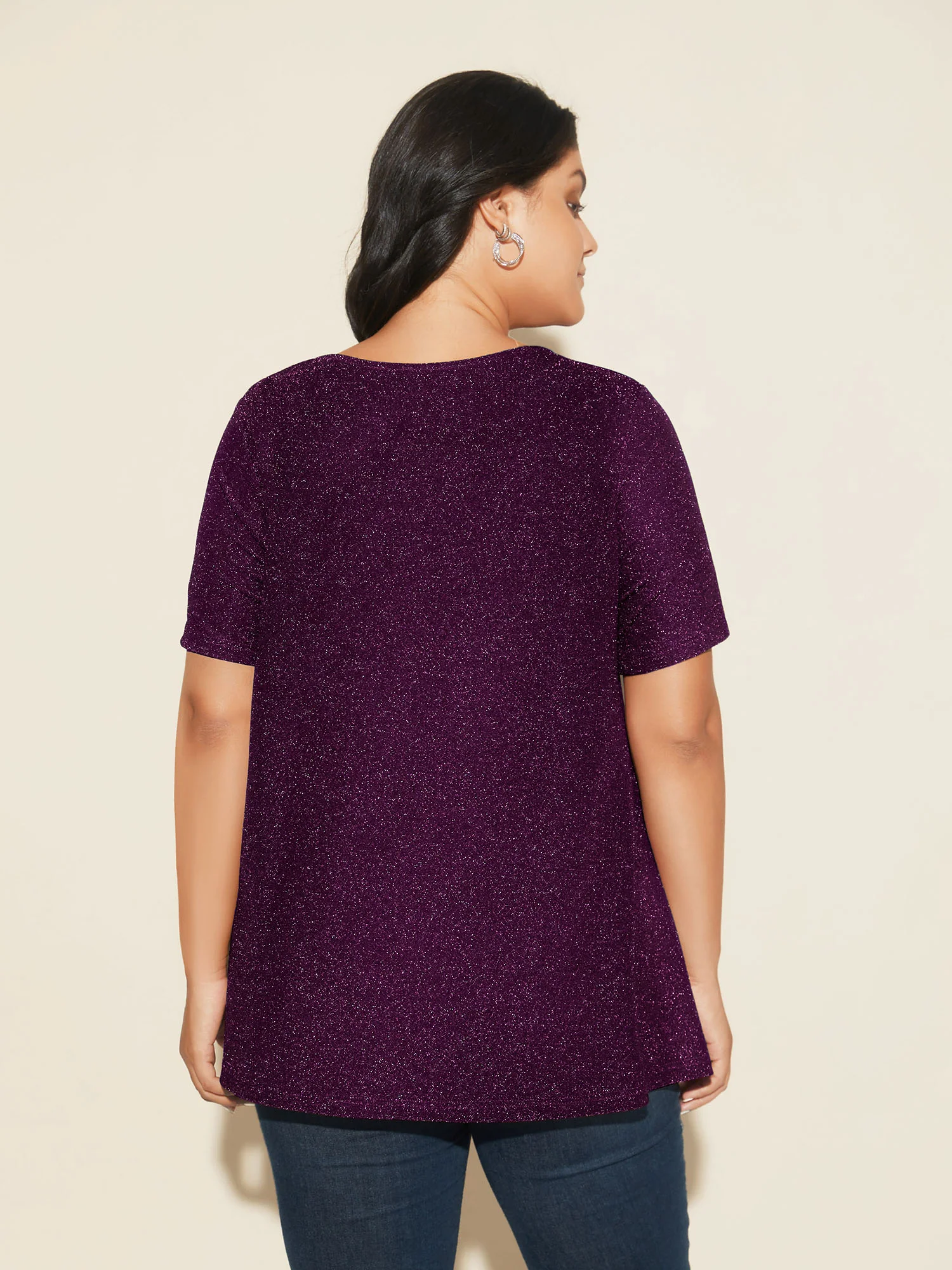 Shimmering Gold & Silver Thread A-Line Tee - Image 5