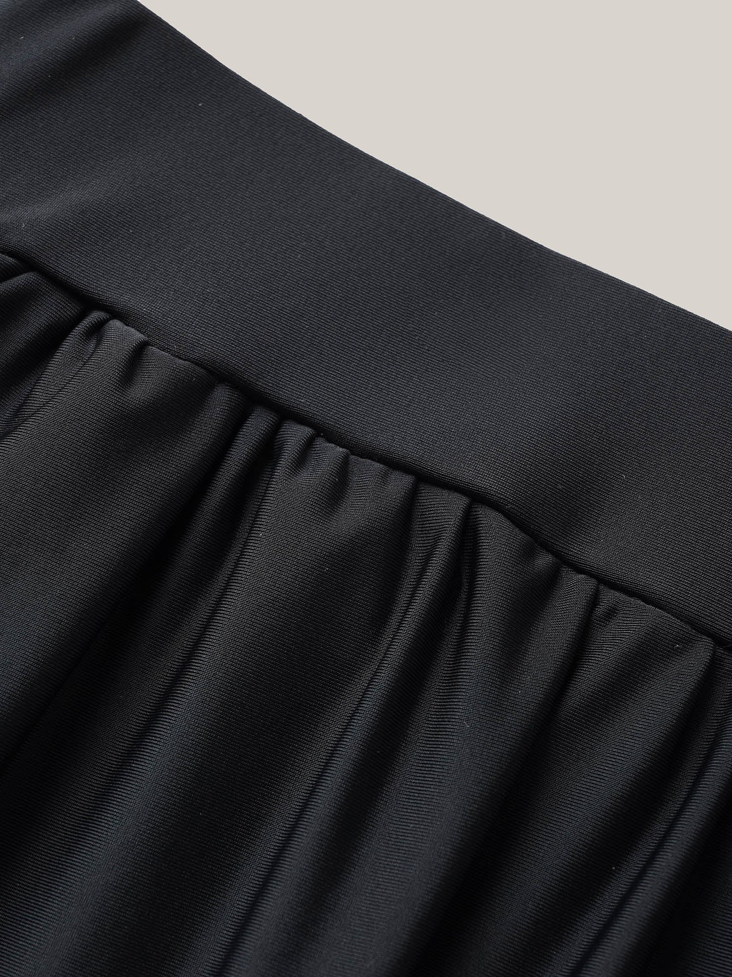 High Waisted Pockets Solid Pleated Swim Bottoms - Image 7