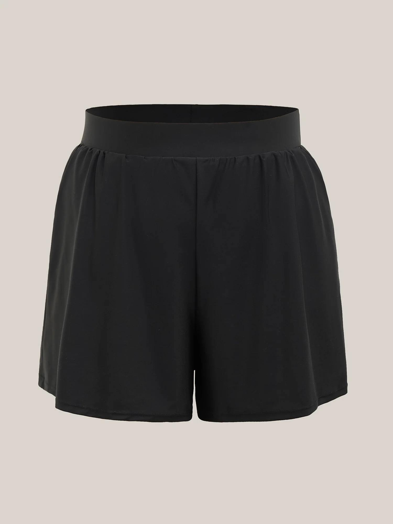 High Waisted Pockets Solid Pleated Swim Bottoms - Image 8