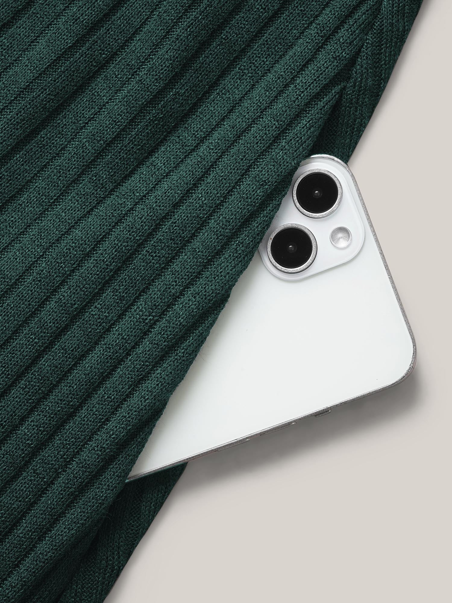 Solid Pocket Rib Knit Ruffle Hem Dress Without Belt - Image 11