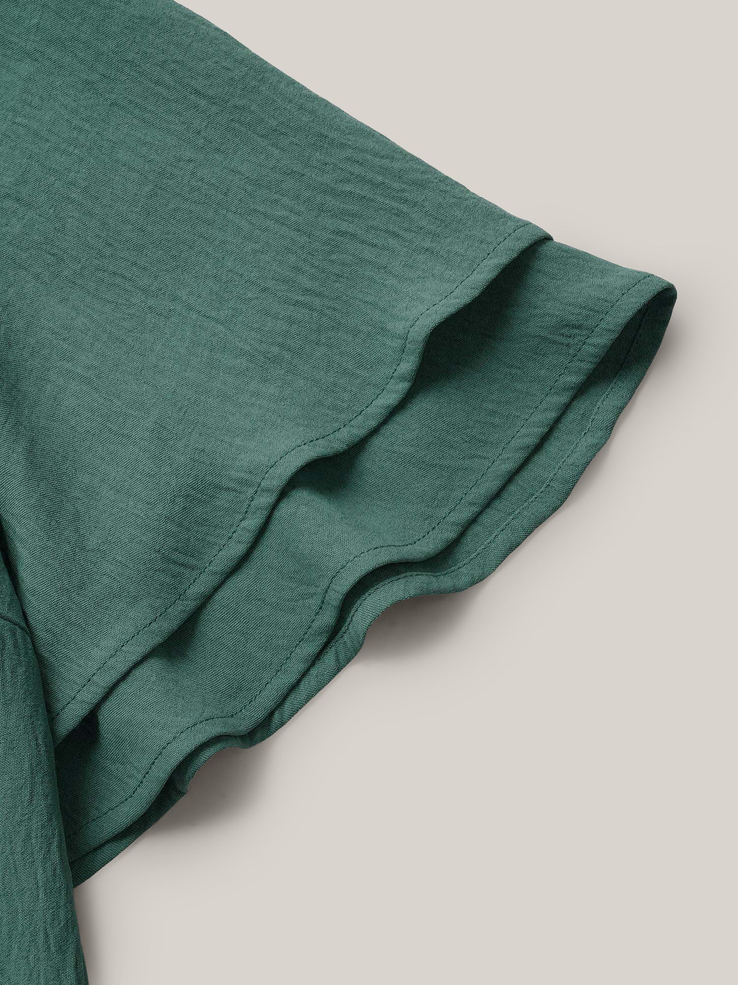 Solid Tiered Ruffles Split Hem Blouse - Image 13