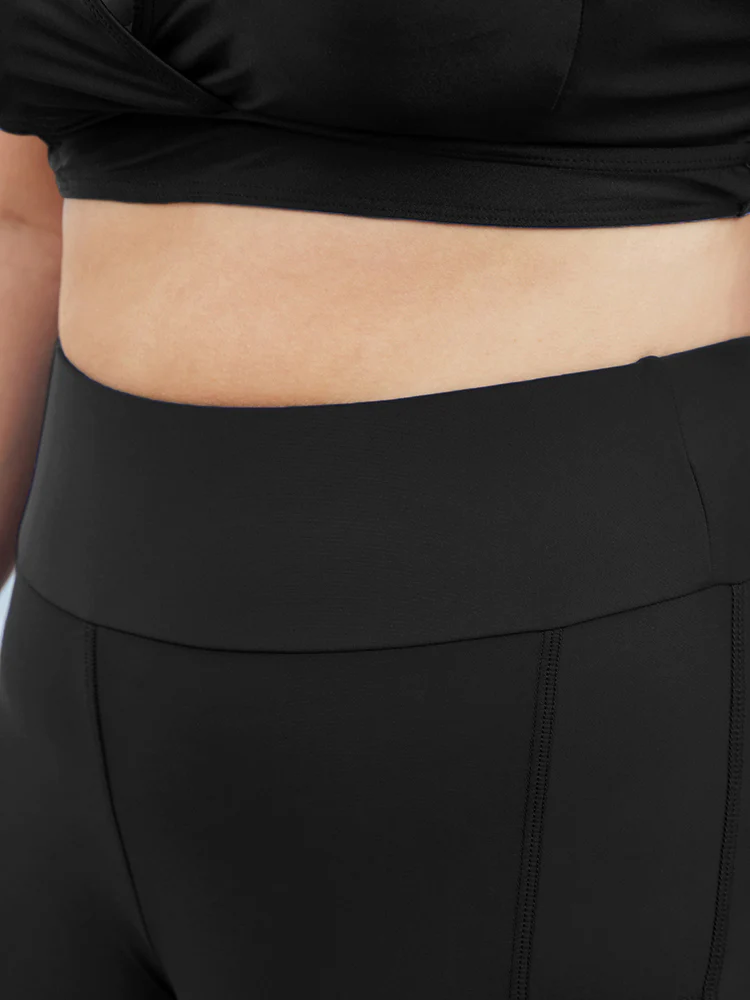 Solid Wideband Waist Swim Shorts - Image 4