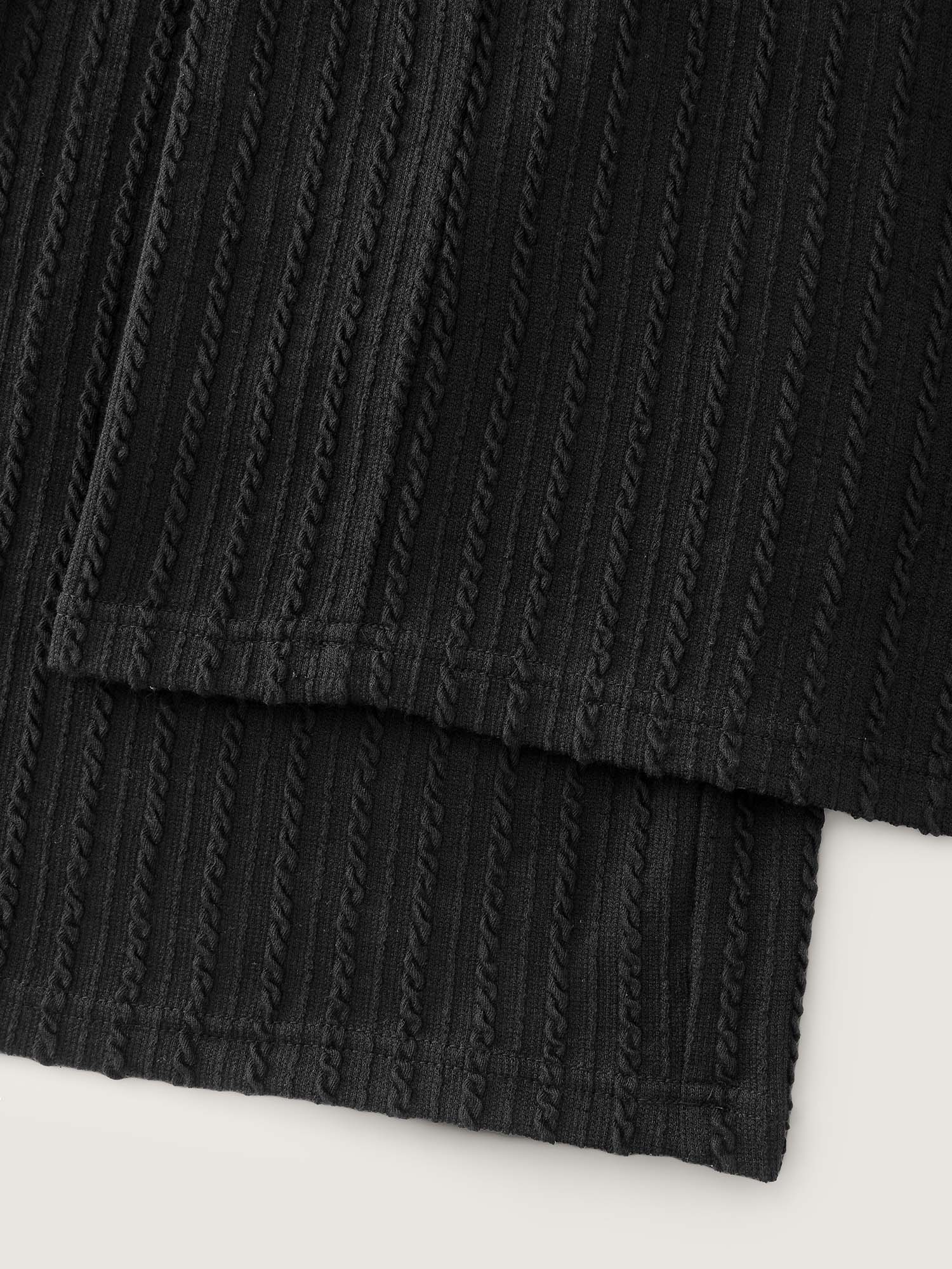 Stretchy Cable Knit Wide Leg Pants - Image 7