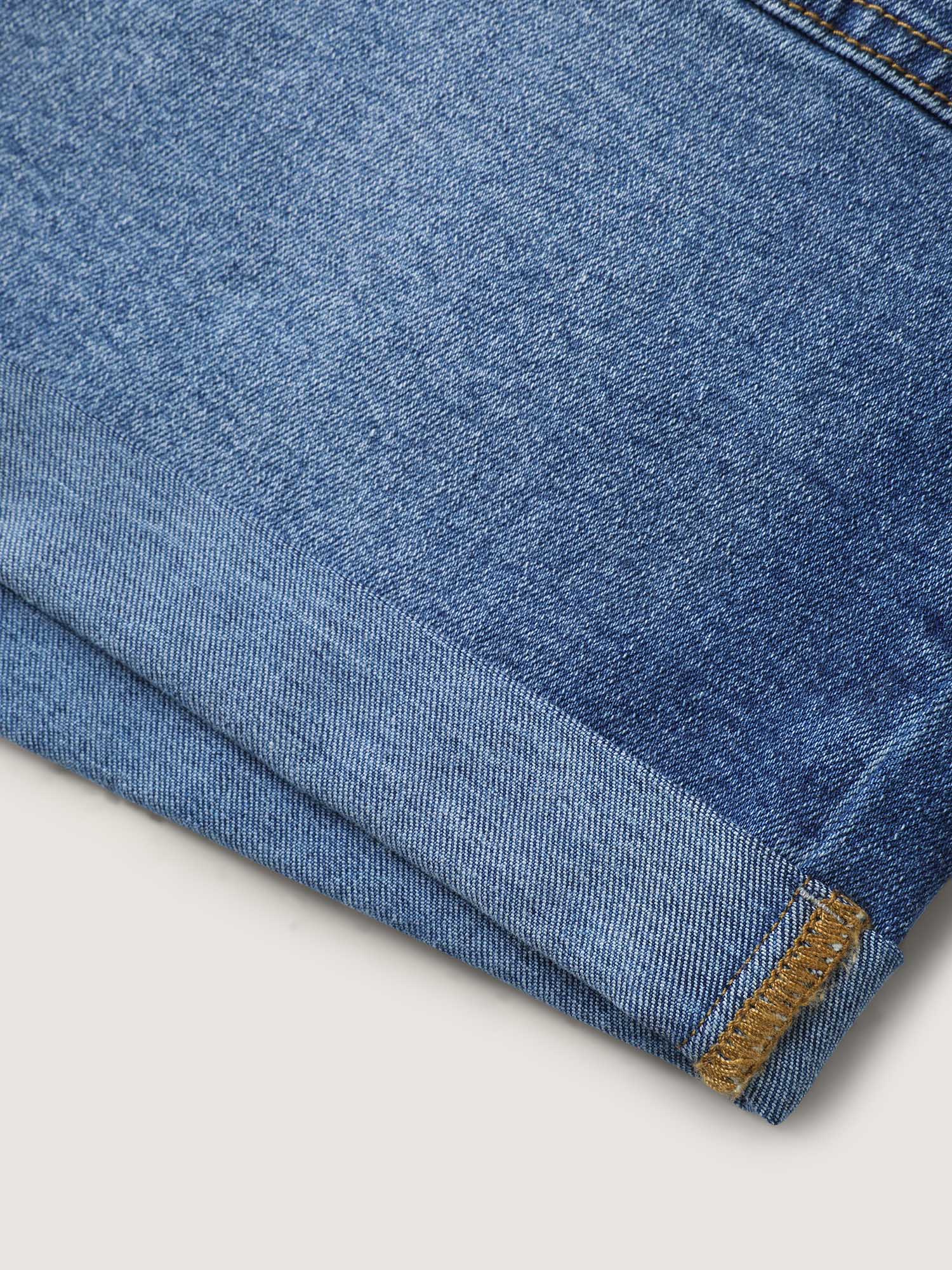 Pull-On Folded Hem High-Rise Denim Shorts - Image 7