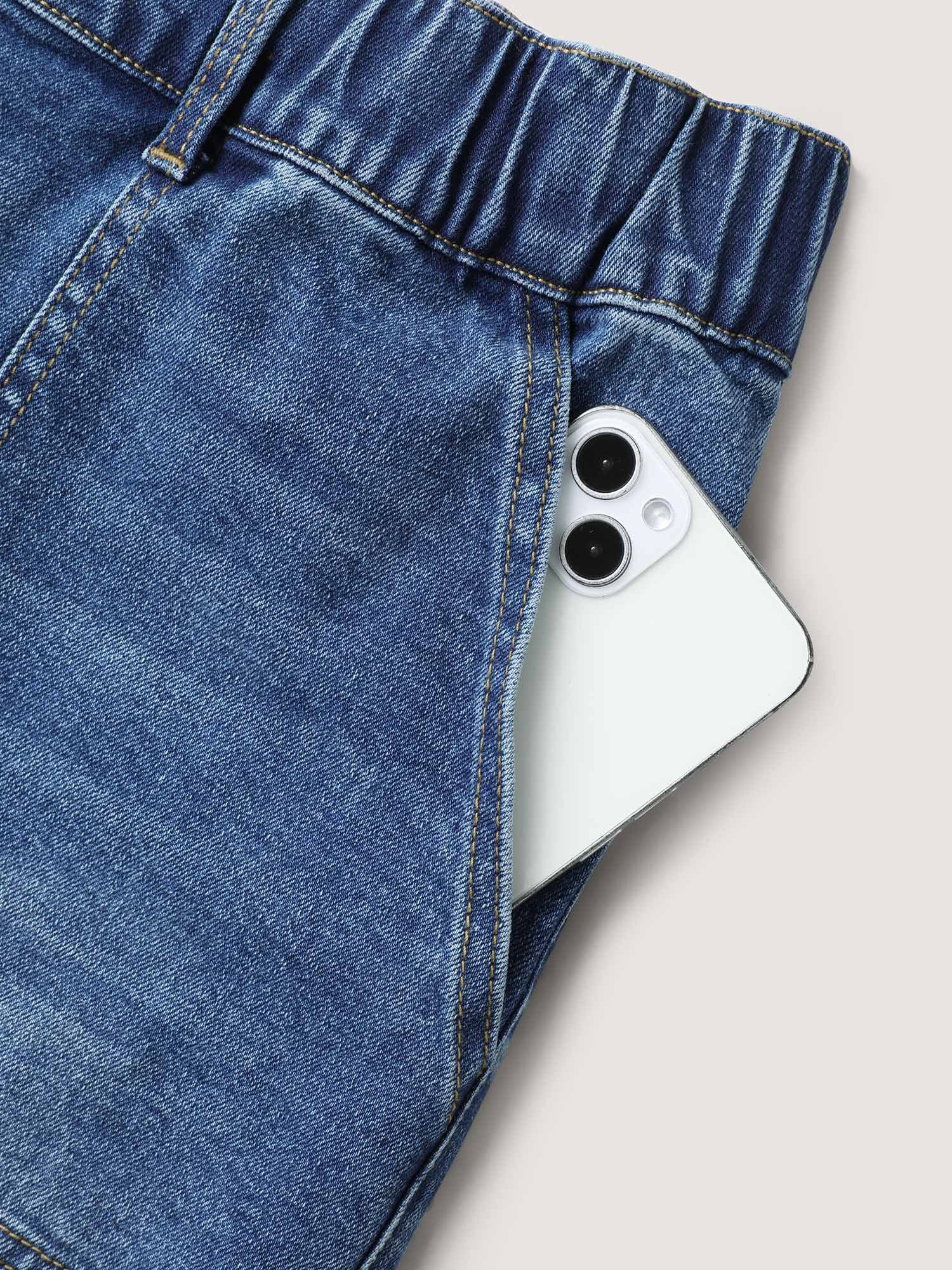 Pull-On Folded Hem High-Rise Denim Shorts - Image 8