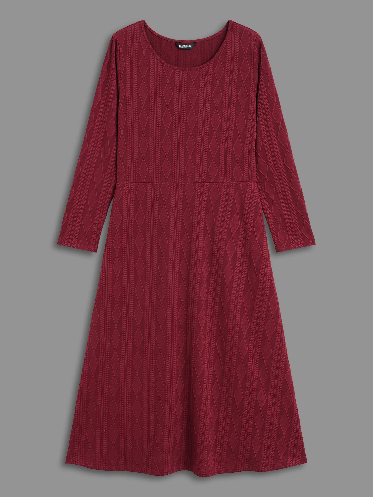 Textured Knit Fit-And-Flare Midi Dress - Image 12